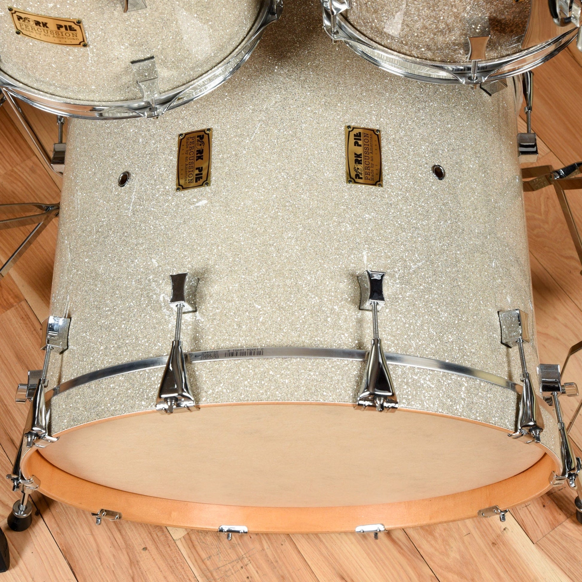 Pork Pie USA Maple Custom Champagne Glass Wrap 22" kick, 10", 12", 14"  2004 Drums and Percussion / Acoustic Drums / Full Acoustic Kits