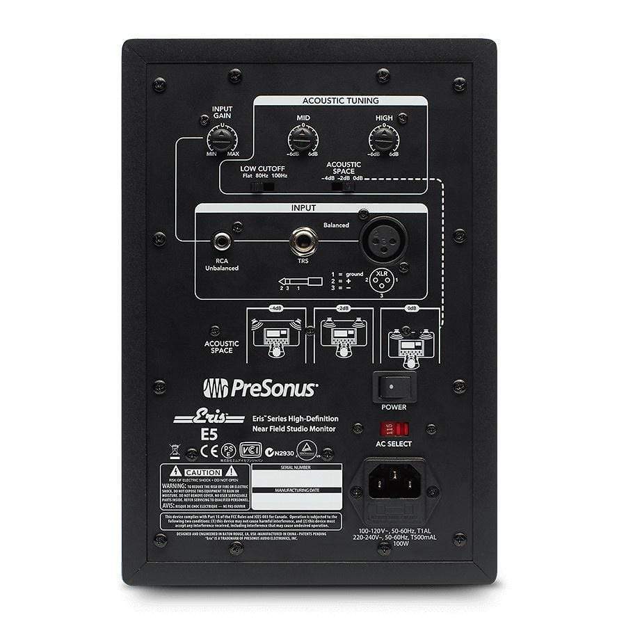 PreSonus Eris E5 High Definition 2-Way Studio Monitor (Single) Pro Audio / Speakers / Studio Monitors