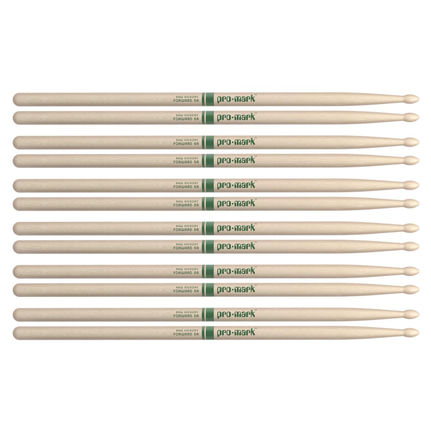 Promark American Hickory 5A Natural Wood Tip Drum Sticks (6 Pair Bundle) Drums and Percussion / Parts and Accessories / Drum Sticks and Mallets