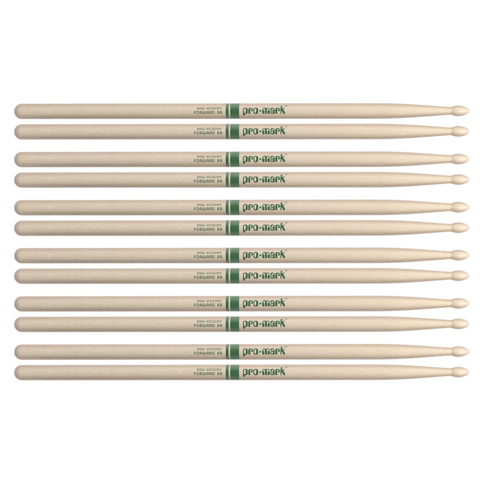 Promark American Hickory 5A Natural Wood Tip Drum Sticks (6 Pair Bundle) Drums and Percussion / Parts and Accessories / Drum Sticks and Mallets