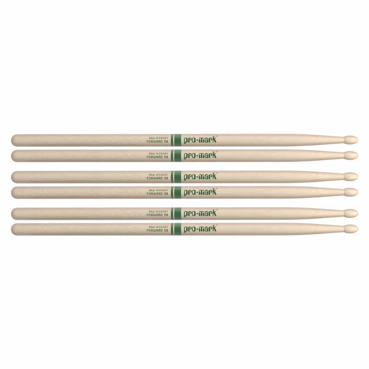 Promark American Hickory 5B Natural Wood Tip Drum Sticks (3 Pair Bundle) Drums and Percussion / Parts and Accessories / Drum Sticks and Mallets