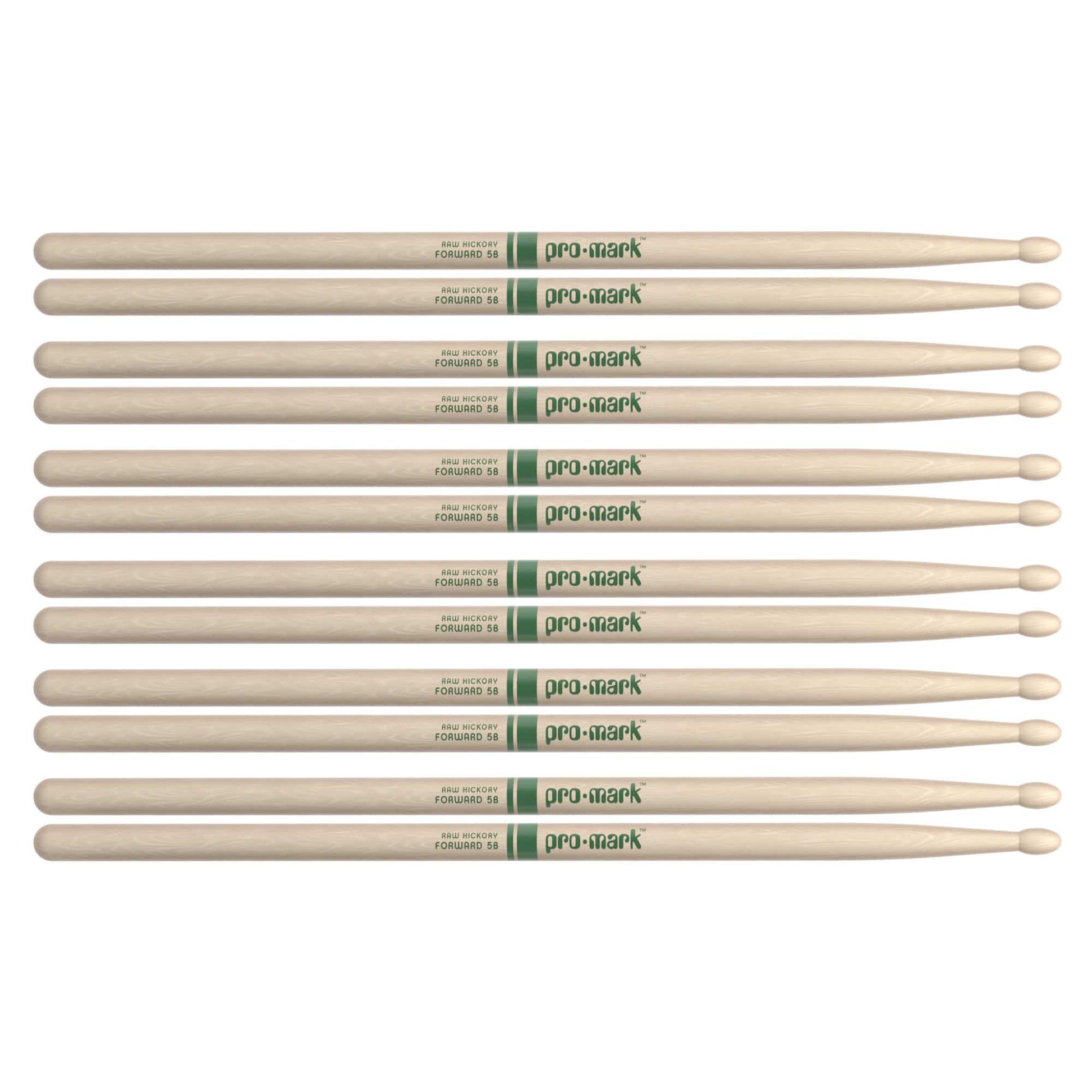 Promark American Hickory 5B Natural Wood Tip Drum Sticks (6 Pair Bundle) Drums and Percussion / Parts and Accessories / Drum Sticks and Mallets