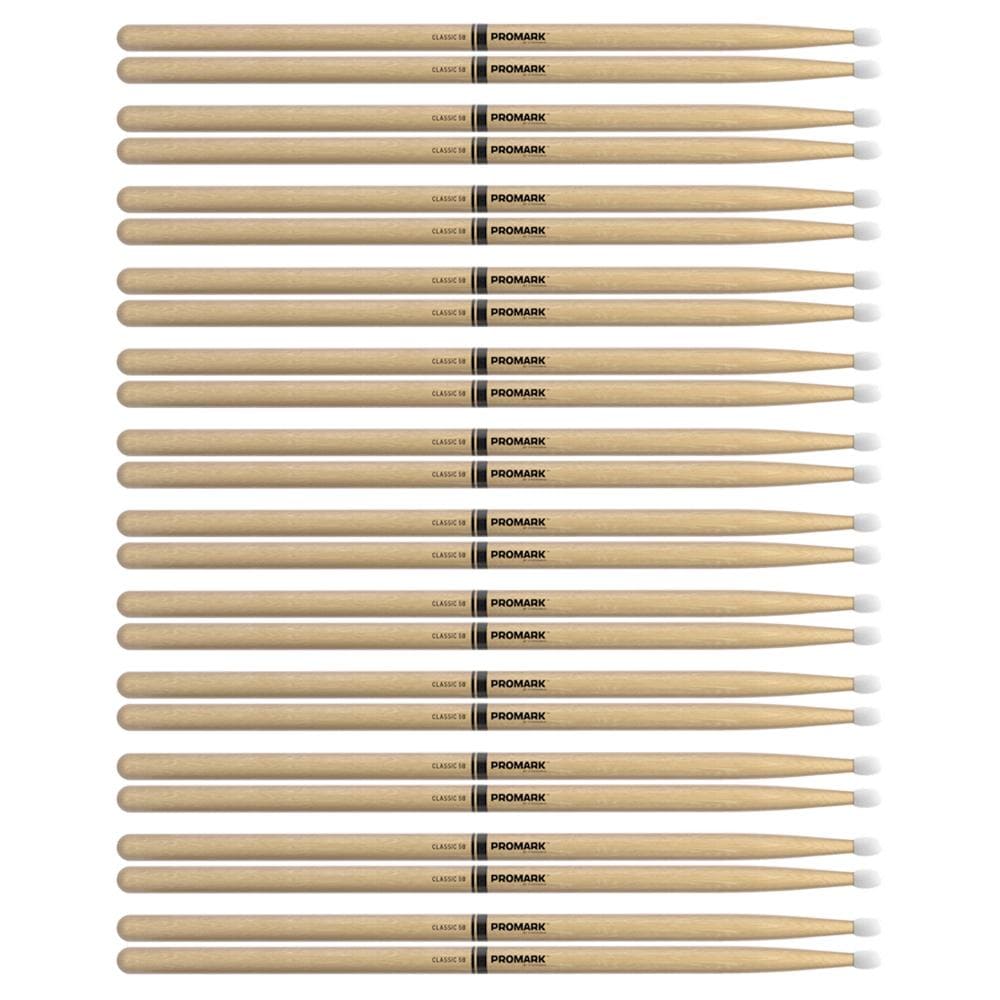 Promark American Hickory 5B Nylon Tip Drum Sticks (12 Pair Bundle) Drums and Percussion / Parts and Accessories / Drum Sticks and Mallets