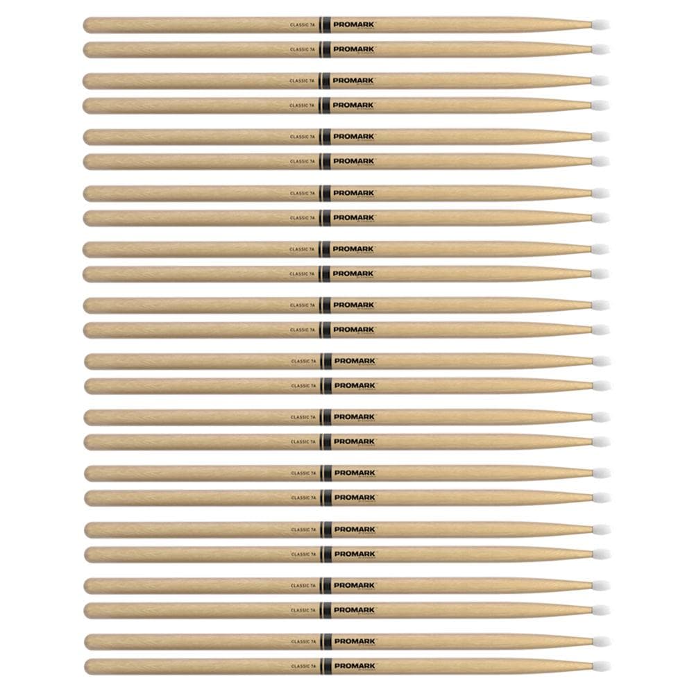 Promark American Hickory 7A Nylon Tip Drum Sticks (12 Pair Bundle) Drums and Percussion / Parts and Accessories / Drum Sticks and Mallets