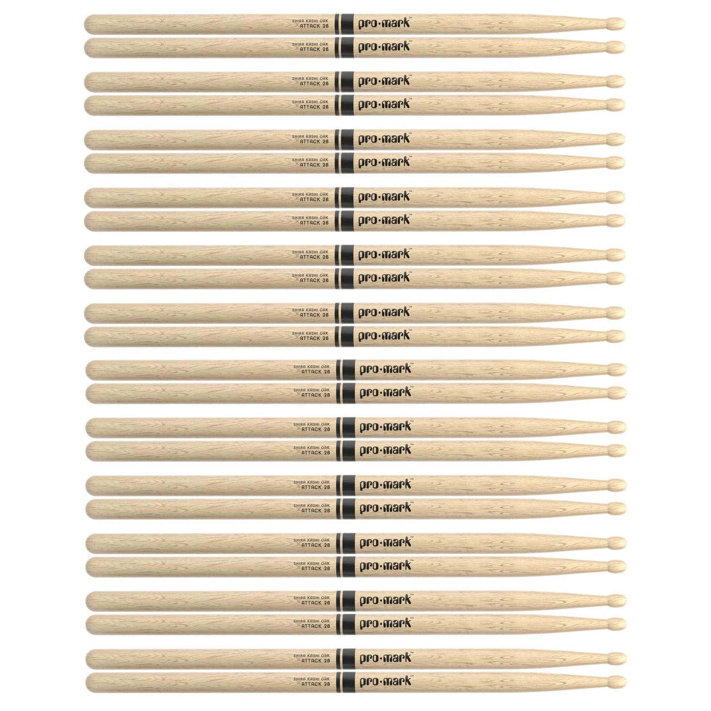 Promark Japanese White Oak 2B Wood Tip Drum Sticks (12 Pair Bundle) Drums and Percussion / Parts and Accessories / Drum Sticks and Mallets