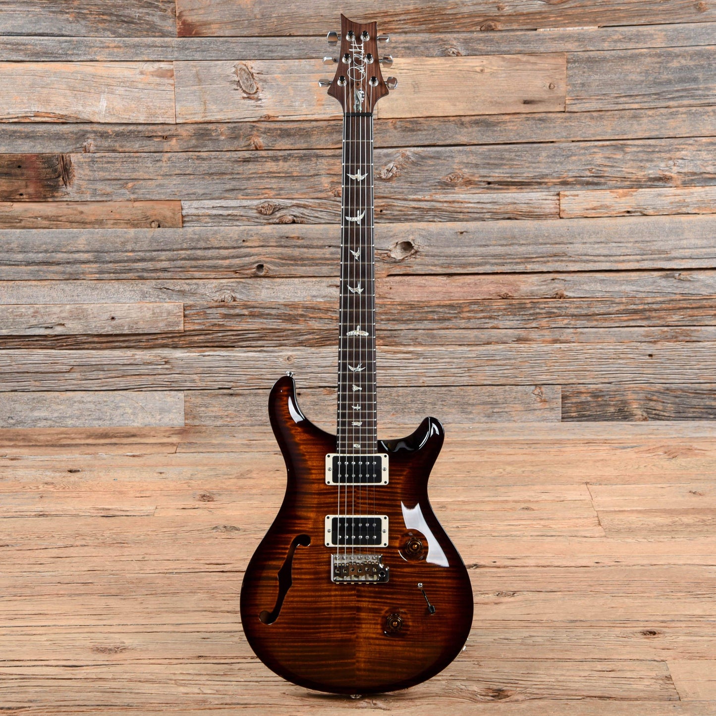 PRS Custom 24 Semi-Hollow 10 Top Black Gold Wrap 2014 Electric Guitars / Semi-Hollow