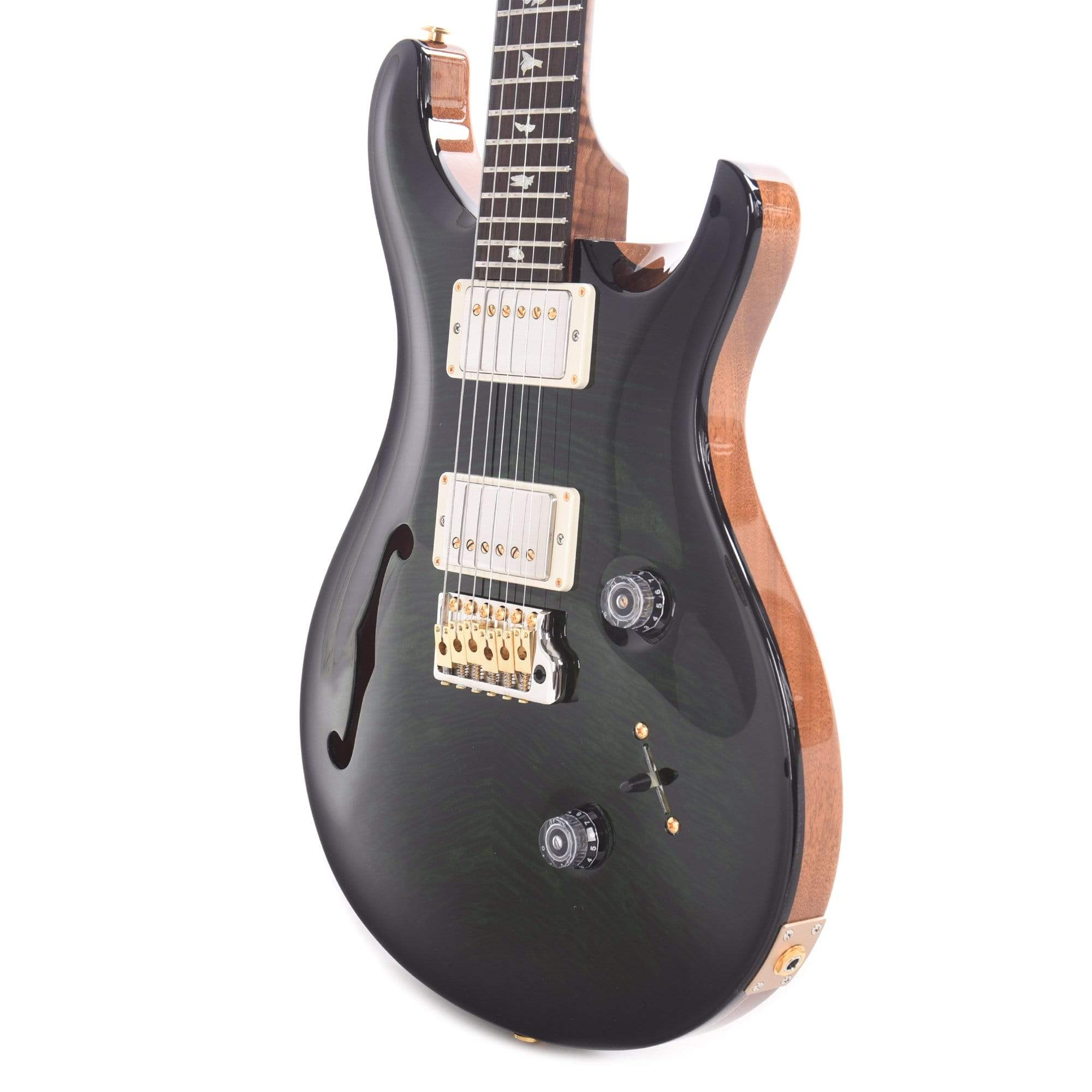 PRS Wood Library Custom 24 Semi-Hollow 10 Top Flame Evergreen w/Torrefied Maple Neck & Brazilian Rosewood Fingerboard Electric Guitars / Semi-Hollow