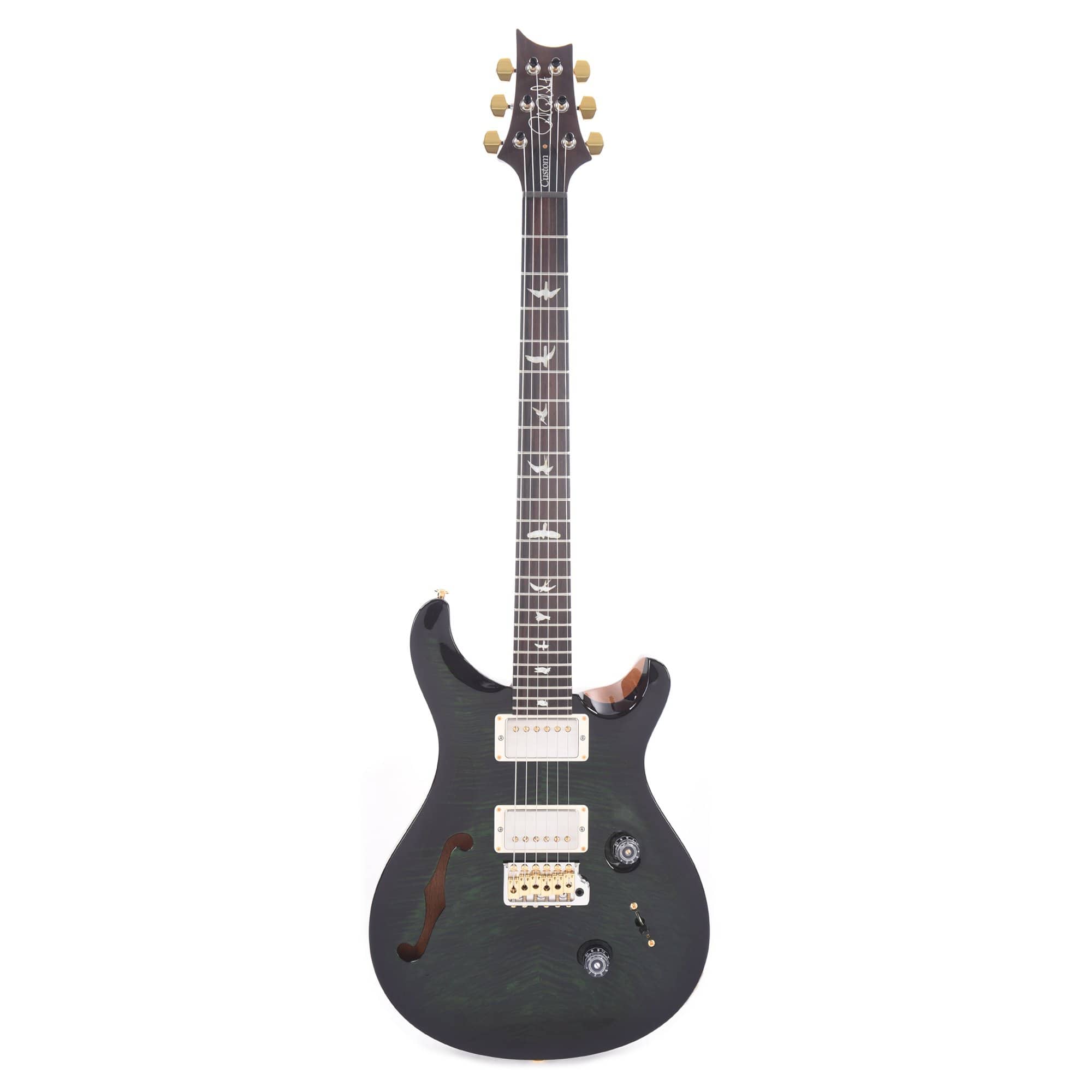 PRS Wood Library Custom 24 Semi-Hollow 10 Top Flame Evergreen w/Torrefied Maple Neck & Brazilian Rosewood Fingerboard Electric Guitars / Semi-Hollow