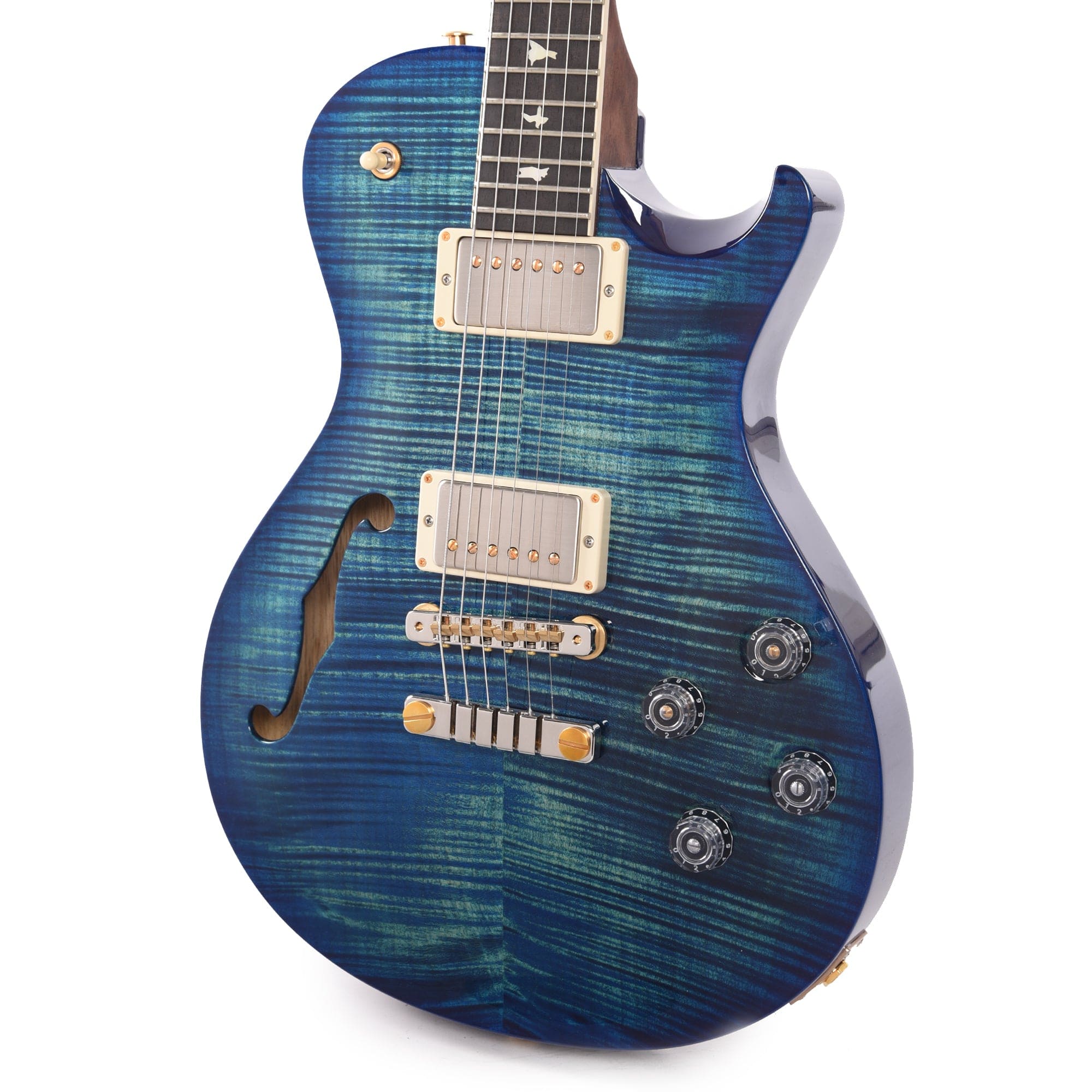 PRS Wood Library McCarty 594 Singlecut Semi-Hollow 10-Top Flame River Blue w/Ebony Fingerboard & Rosewood Neck Electric Guitars / Semi-Hollow