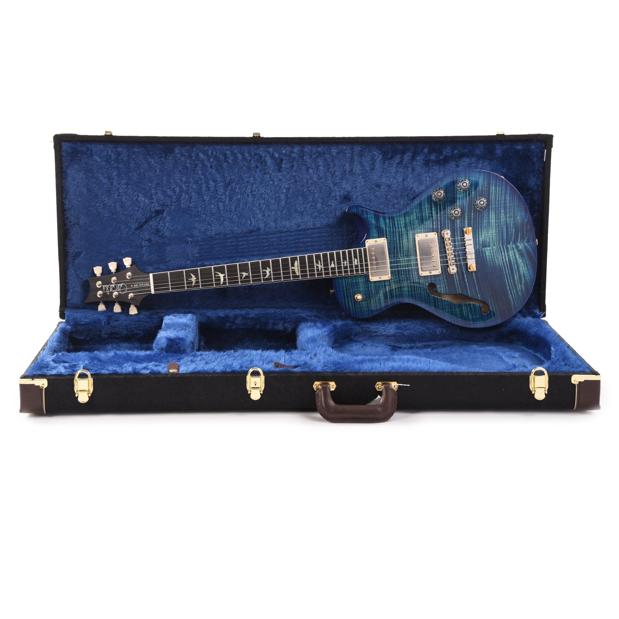 PRS Wood Library McCarty 594 Singlecut Semi-Hollow 10-Top Flame River Blue w/Ebony Fingerboard & Rosewood Neck Electric Guitars / Semi-Hollow