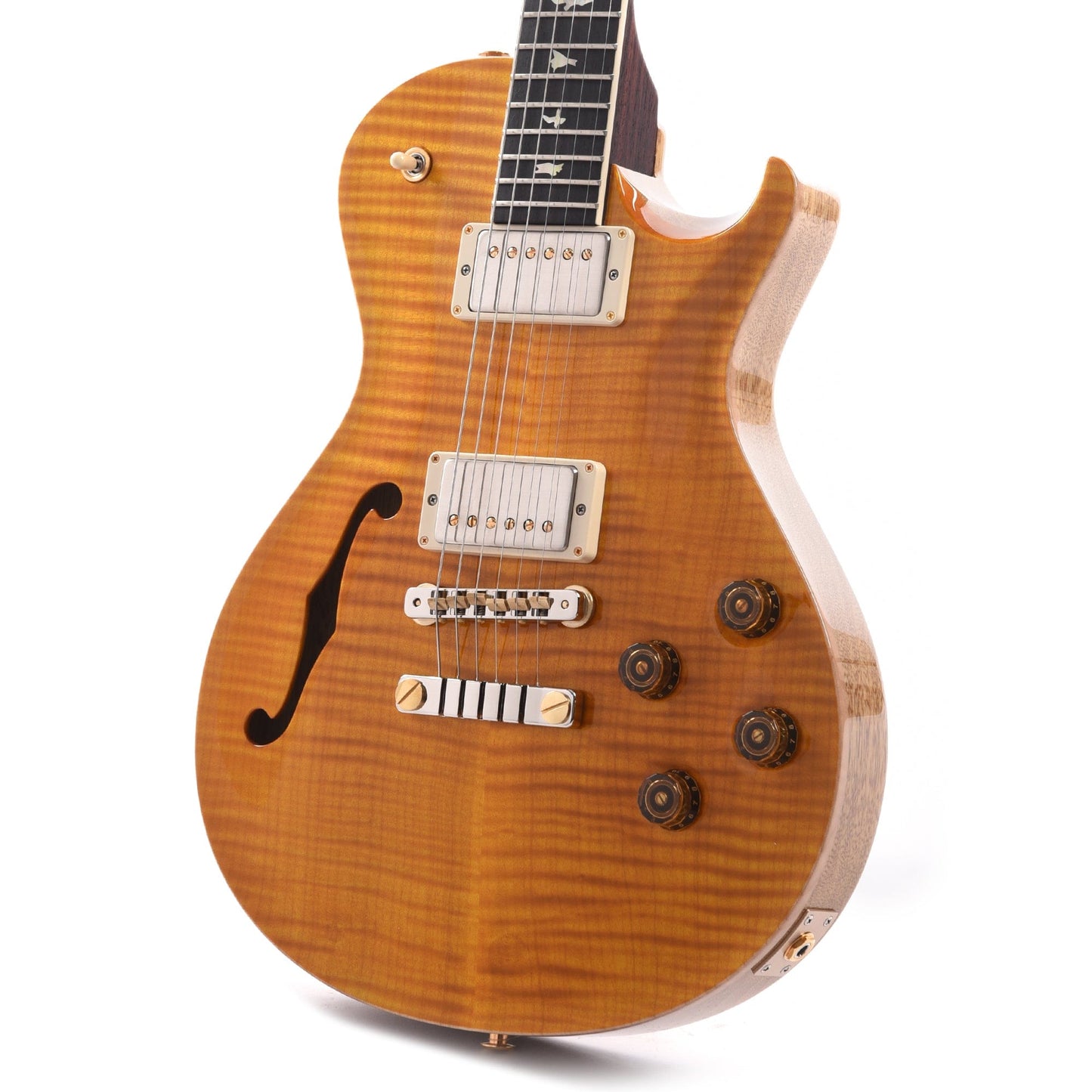 PRS Wood Library McCarty 594 Singlecut Semi-Hollow 10-Top Flame Santana Yellow w/Ebony Fingerboard & Rosewood Neck Electric Guitars / Semi-Hollow