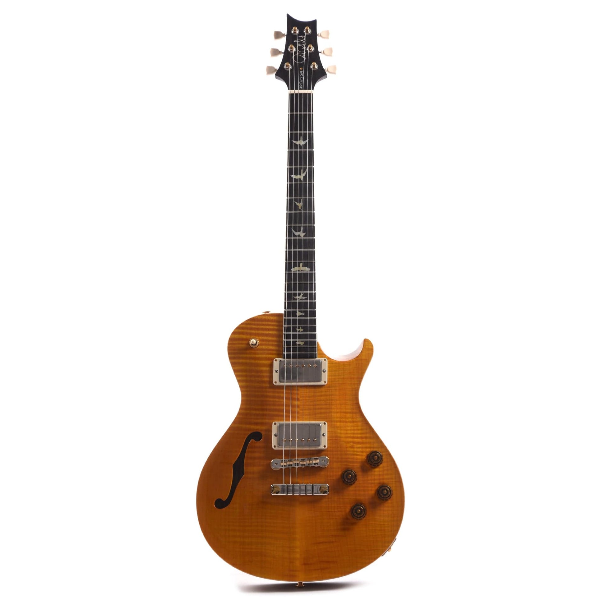 PRS Wood Library McCarty 594 Singlecut Semi-Hollow 10-Top Flame Santana Yellow w/Ebony Fingerboard & Rosewood Neck Electric Guitars / Semi-Hollow