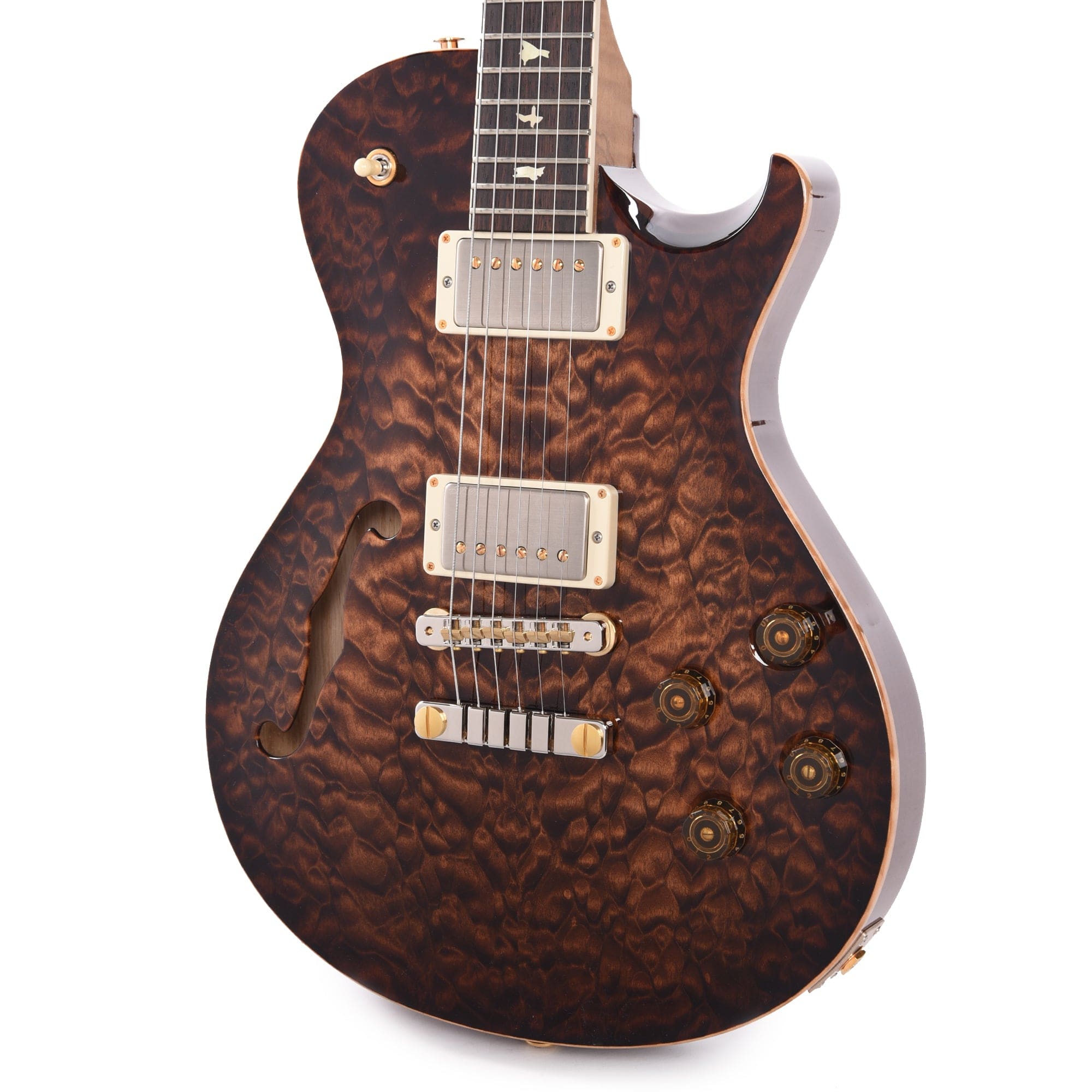 PRS Wood Library McCarty 594 Singlecut Semi-Hollow 10-Top Quilt/Swamp Ash Copperhead Burst w/Brazilian Rosewood Fingerboard & Roasted Figured Maple Neck Electric Guitars / Semi-Hollow