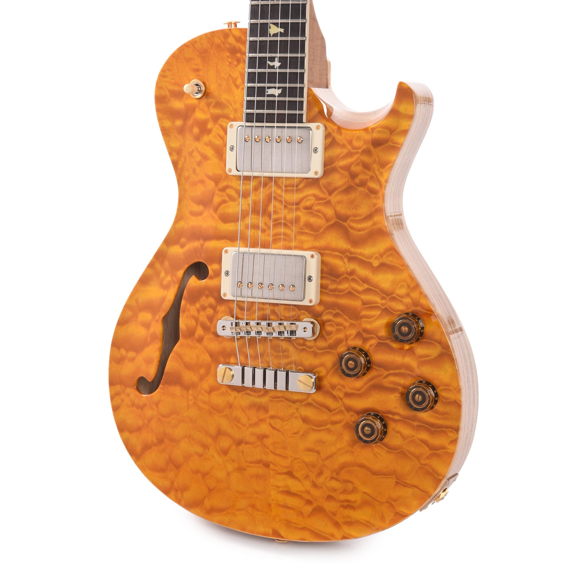 PRS Wood Library McCarty 594 Singlecut Semi-Hollow 10-Top Quilt/Swamp Ash Santana Yellow w/Brazilian Rosewood Fingerboard & Roasted Figured Maple Neck Electric Guitars / Semi-Hollow