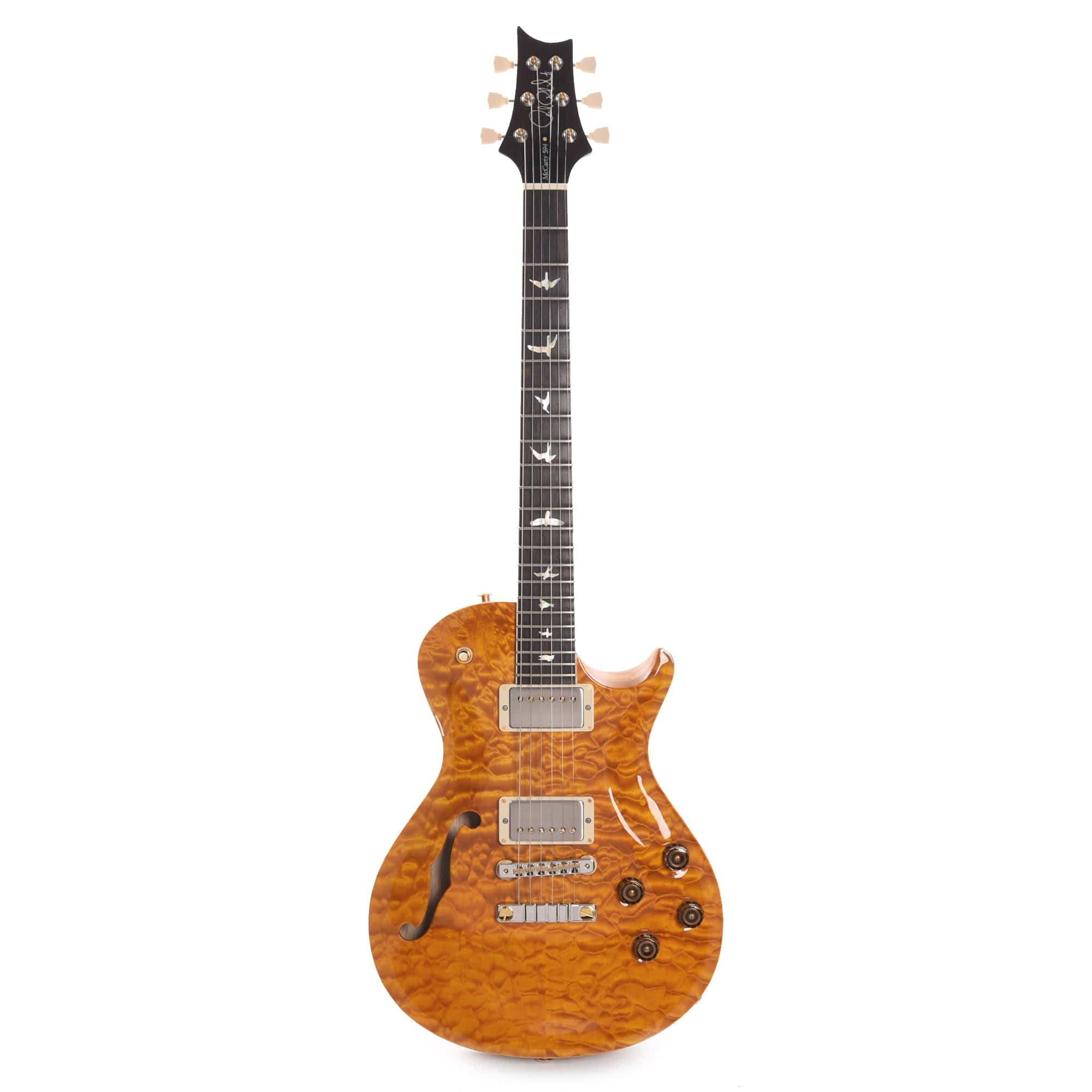 PRS Wood Library McCarty 594 Singlecut Semi-Hollow 10-Top Quilt/Swamp Ash Santana Yellow w/Brazilian Rosewood Fingerboard & Roasted Figured Maple Neck Electric Guitars / Semi-Hollow