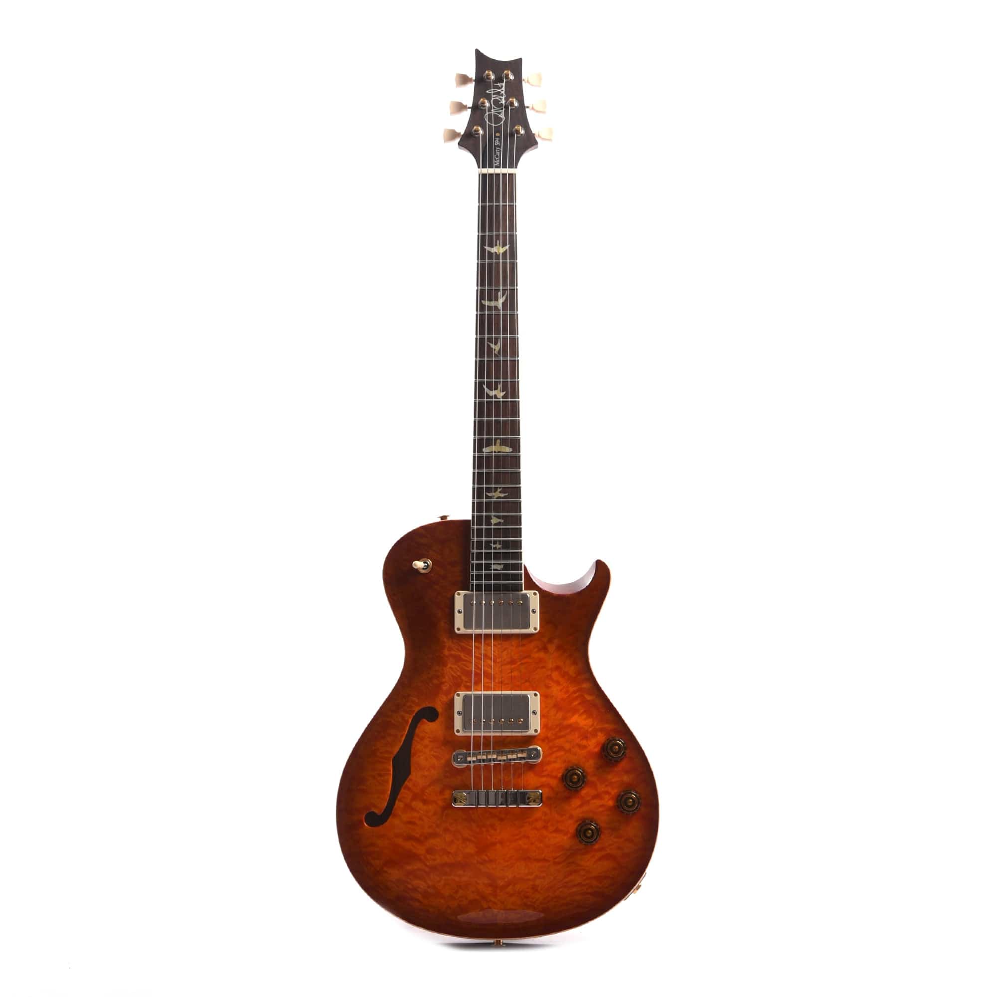 PRS Wood Library McCarty 594 Singlecut Semi-Hollow 10-Top Quilt/Swamp Ash Solana Burst w/Brazilian Rosewood Fingerboard & Roasted Figured Maple Neck Electric Guitars / Semi-Hollow