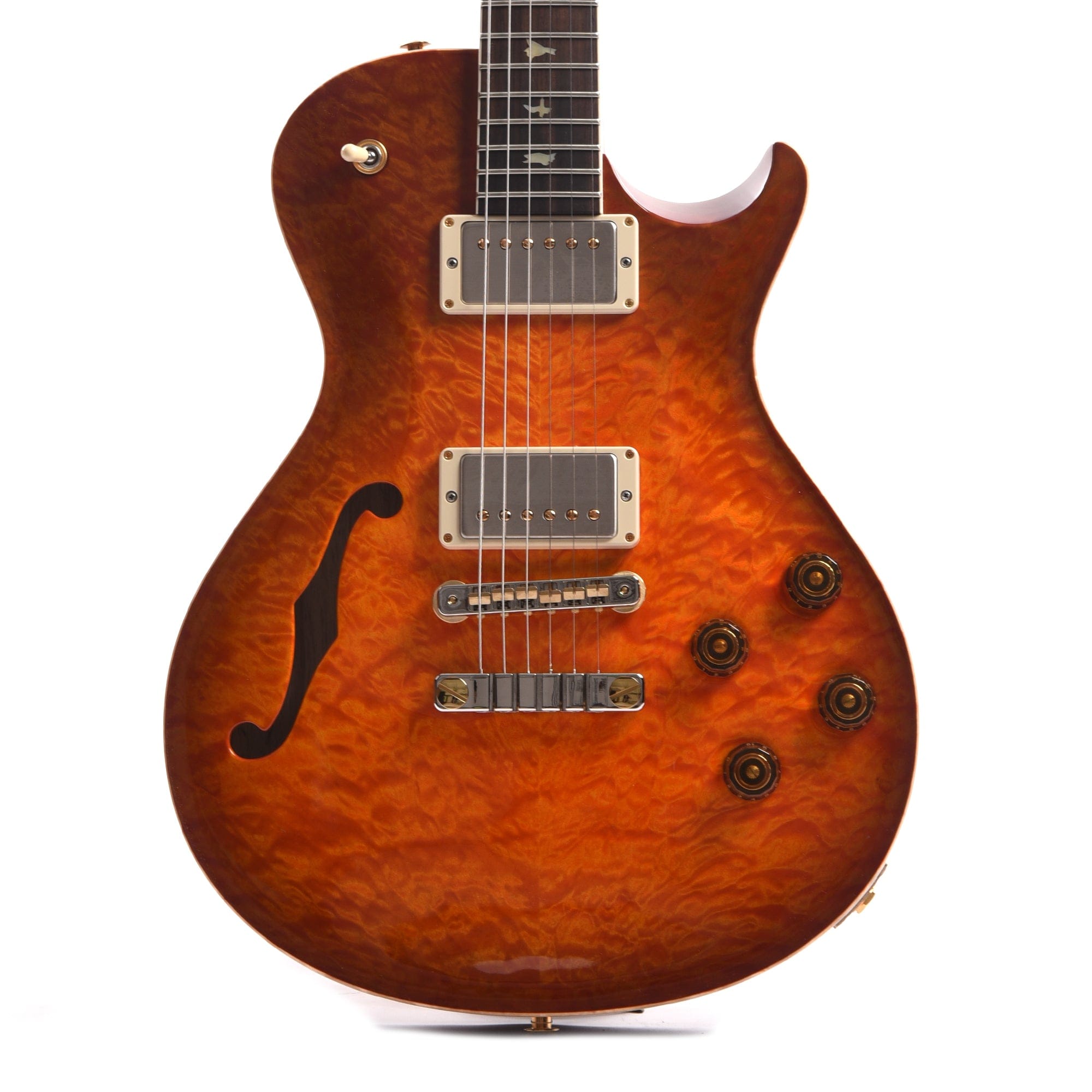 PRS Wood Library McCarty 594 Singlecut Semi-Hollow 10-Top Quilt/Swamp Ash Solana Burst w/Brazilian Rosewood Fingerboard & Roasted Figured Maple Neck Electric Guitars / Semi-Hollow