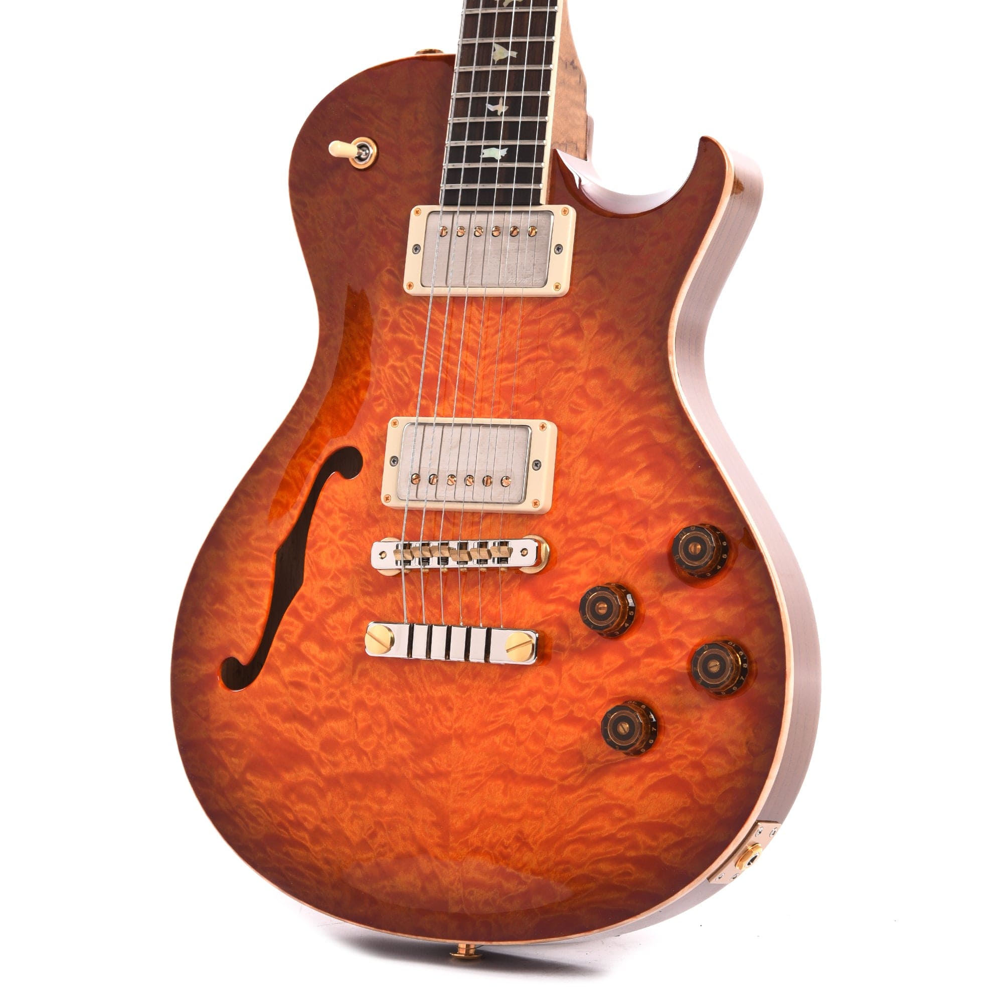 PRS Wood Library McCarty 594 Singlecut Semi-Hollow 10-Top Quilt/Swamp Ash Solana Burst w/Brazilian Rosewood Fingerboard & Roasted Figured Maple Neck Electric Guitars / Semi-Hollow