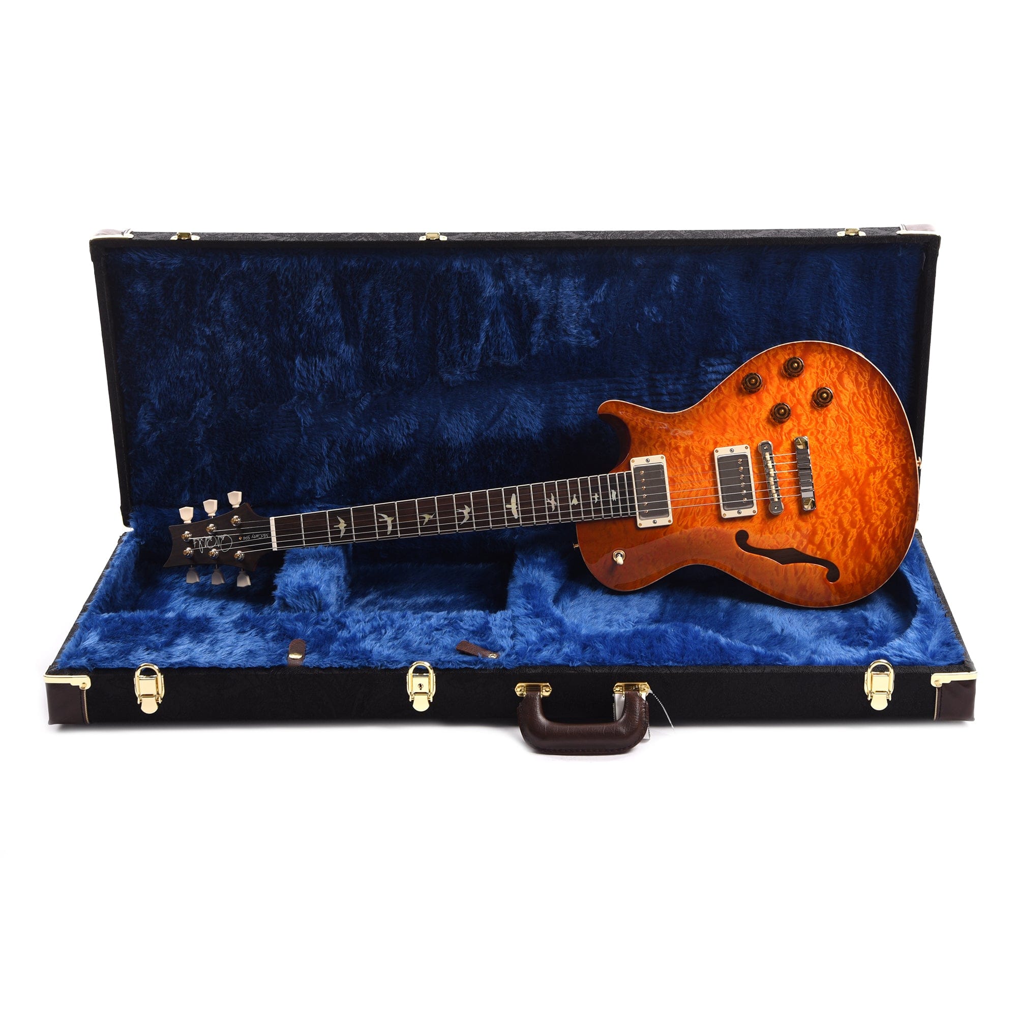 PRS Wood Library McCarty 594 Singlecut Semi-Hollow 10-Top Quilt/Swamp Ash Solana Burst w/Brazilian Rosewood Fingerboard & Roasted Figured Maple Neck Electric Guitars / Semi-Hollow