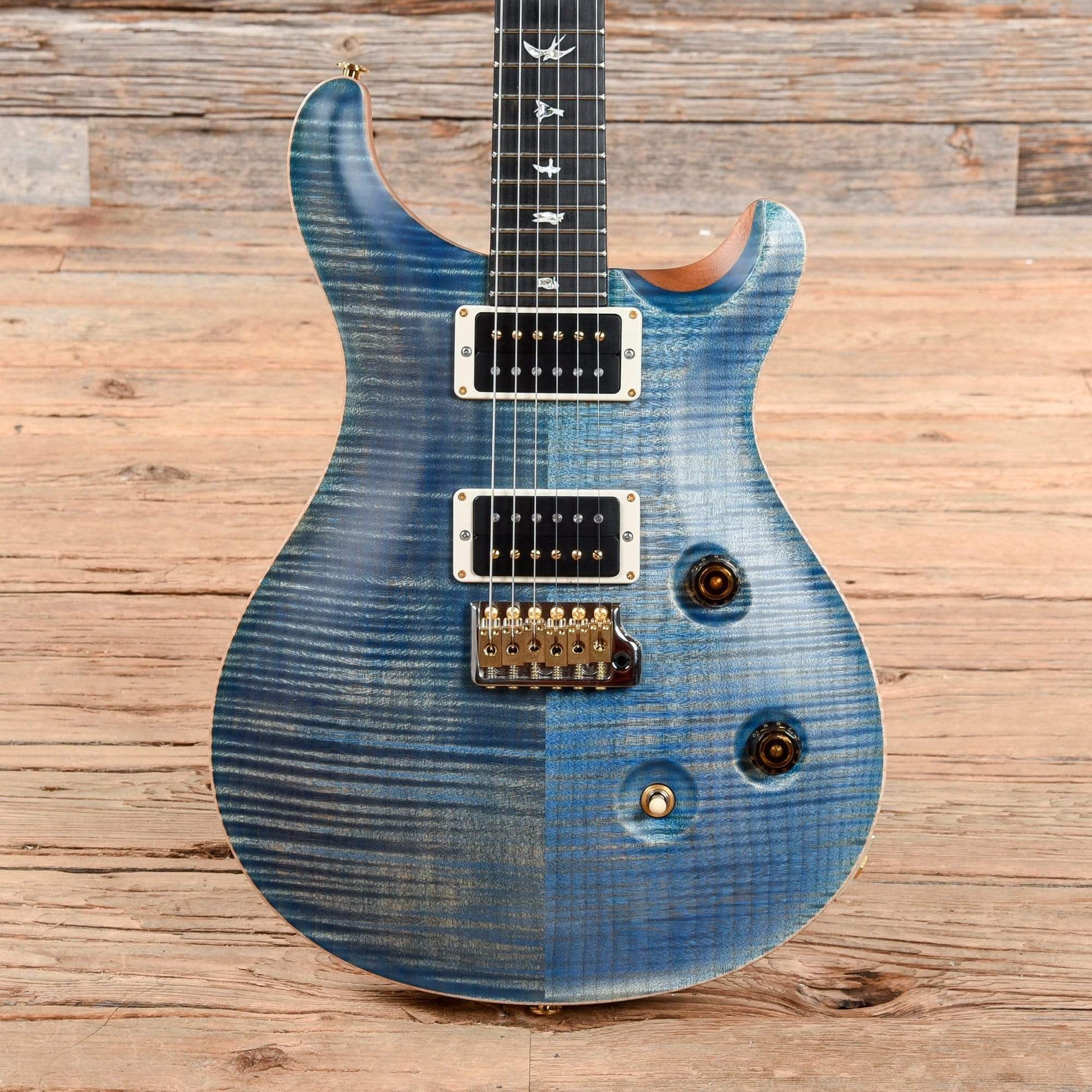 PRS Custom 24 10 Top Satin Faded Blue Jean 2019 Electric Guitars / Solid Body