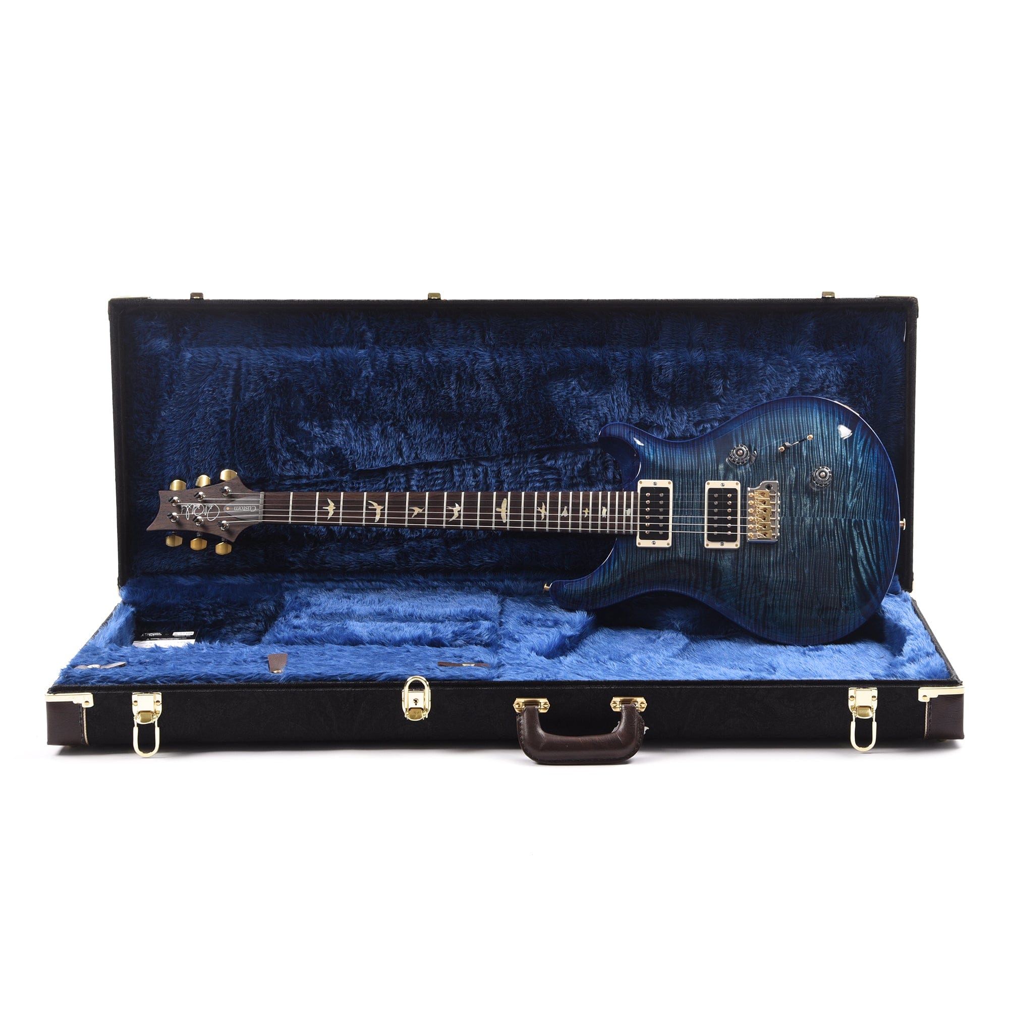 PRS Wood Library Custom 24 10-Top Flame Faded Blue Burst Wrap w/Cocobolo Fingerboard & Korina Body Electric Guitars / Solid Body