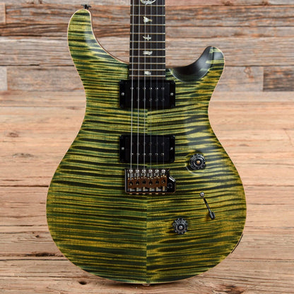 PRS Wood Library Custom 24 10 Top Flame Leprechaun Tooth Satin w/Pattern Thin Torrefied Maple Neck & Brazilian Rosewood Fingerboard Electric Guitars / Solid Body