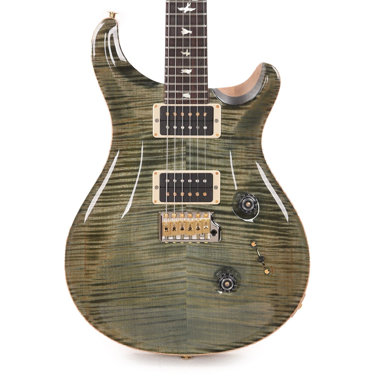 PRS Wood Library Custom 24 10-Top Flame Trampas Green w/Cocobolo Fingerboard & Korina Body Electric Guitars / Solid Body