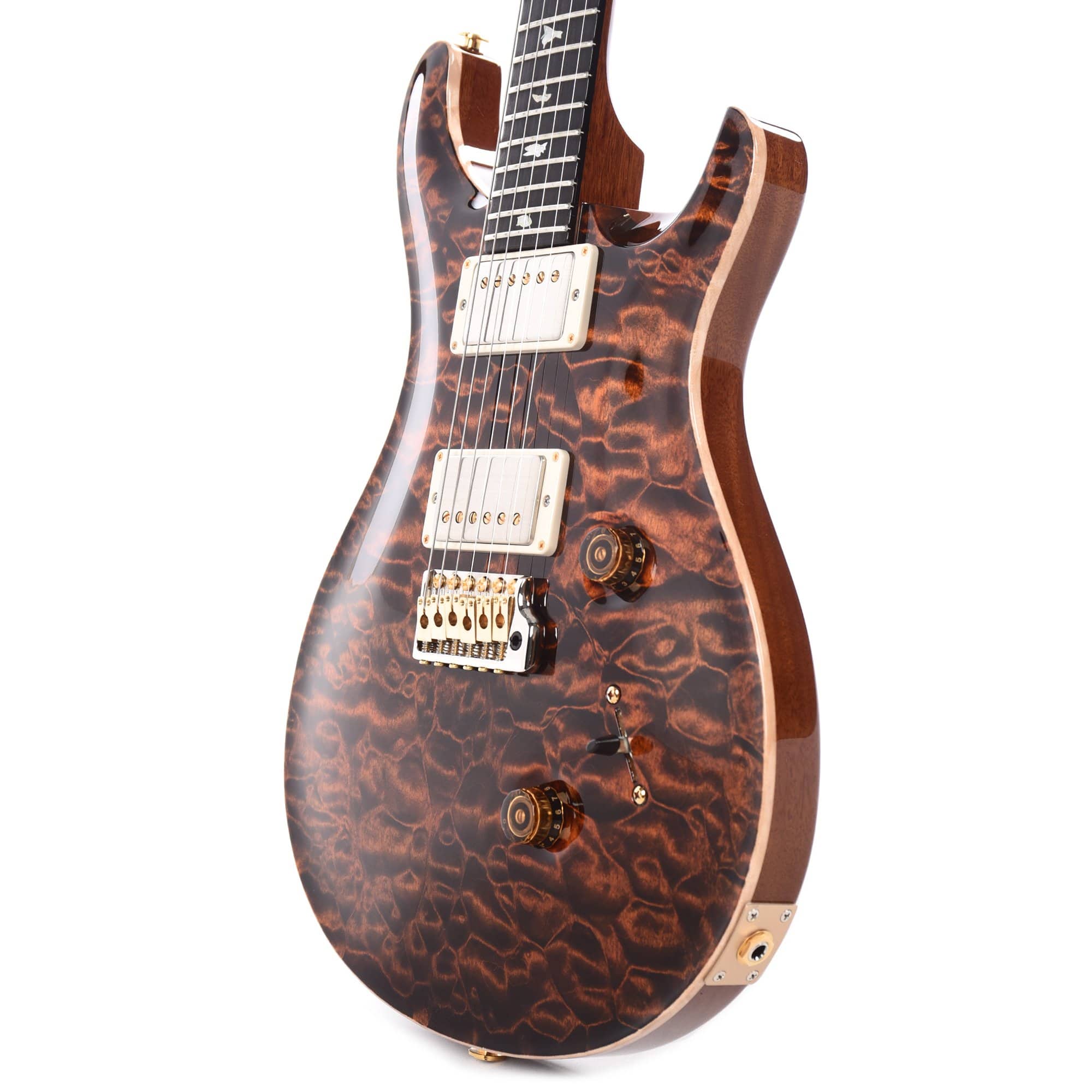 PRS Wood Library Custom 24 Artist Top Quilt Orange Tiger w/Figured Mahogany Neck & Ebony Fingerboard Electric Guitars / Solid Body