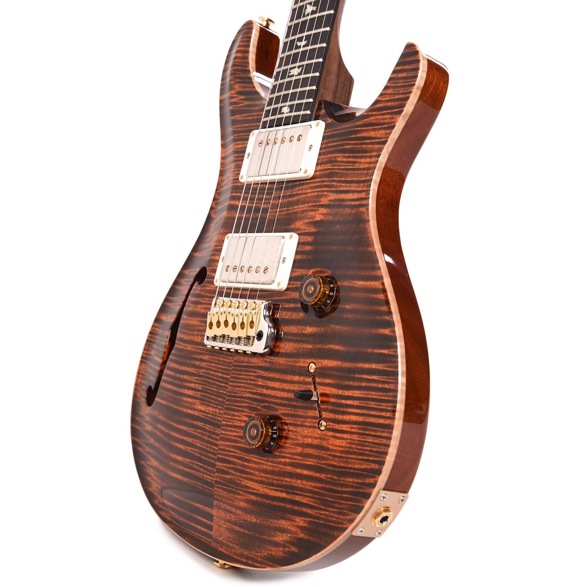 PRS Wood Library Custom 24 Semi-Hollow 10 Top Flame Orange Tiger w/Rosewood Neck & Brazilian Rosewood Fingerboard Electric Guitars / Solid Body