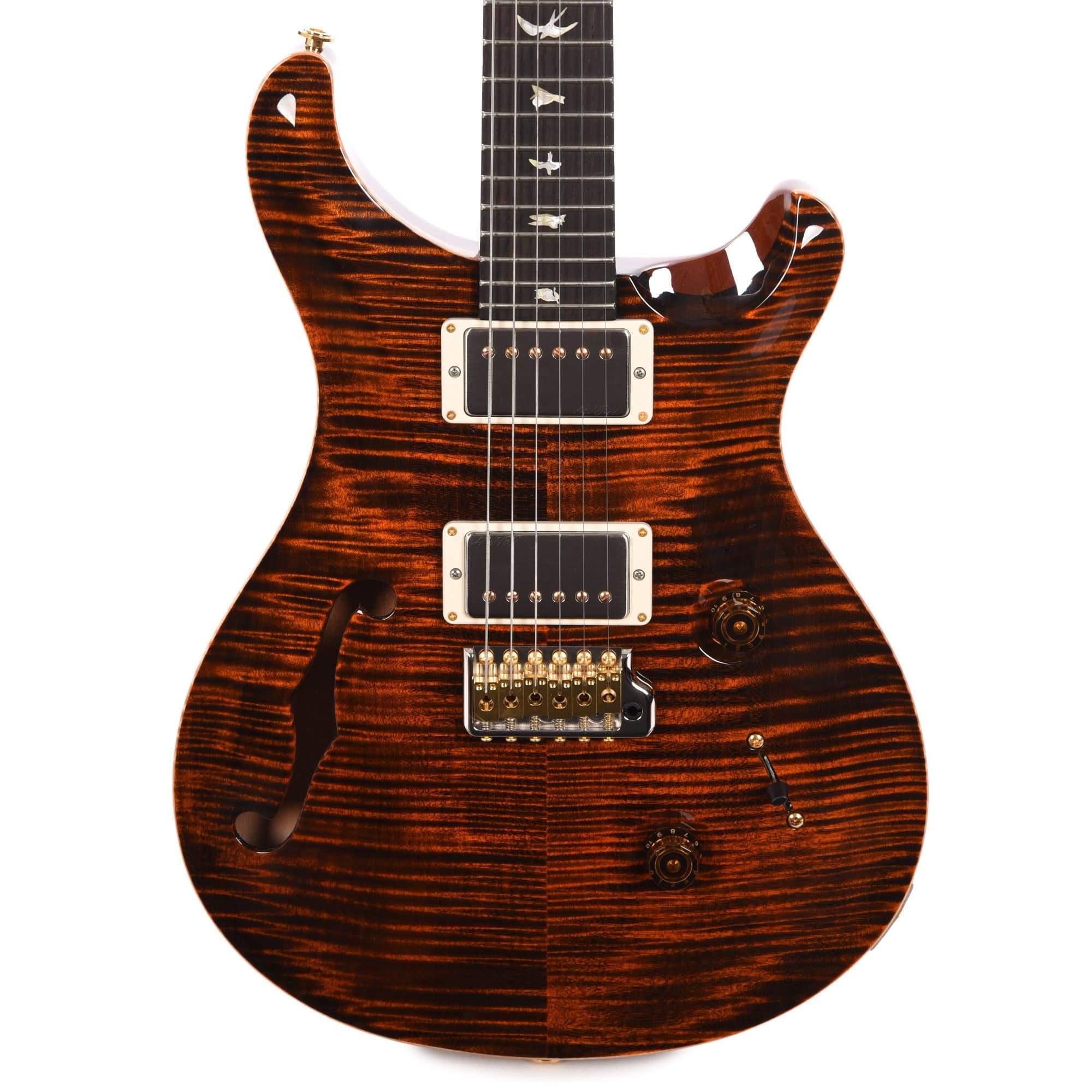 PRS Wood Library Custom 24 Semi-Hollow 10 Top Flame Orange Tiger w/Rosewood Neck & Brazilian Rosewood Fingerboard Electric Guitars / Solid Body