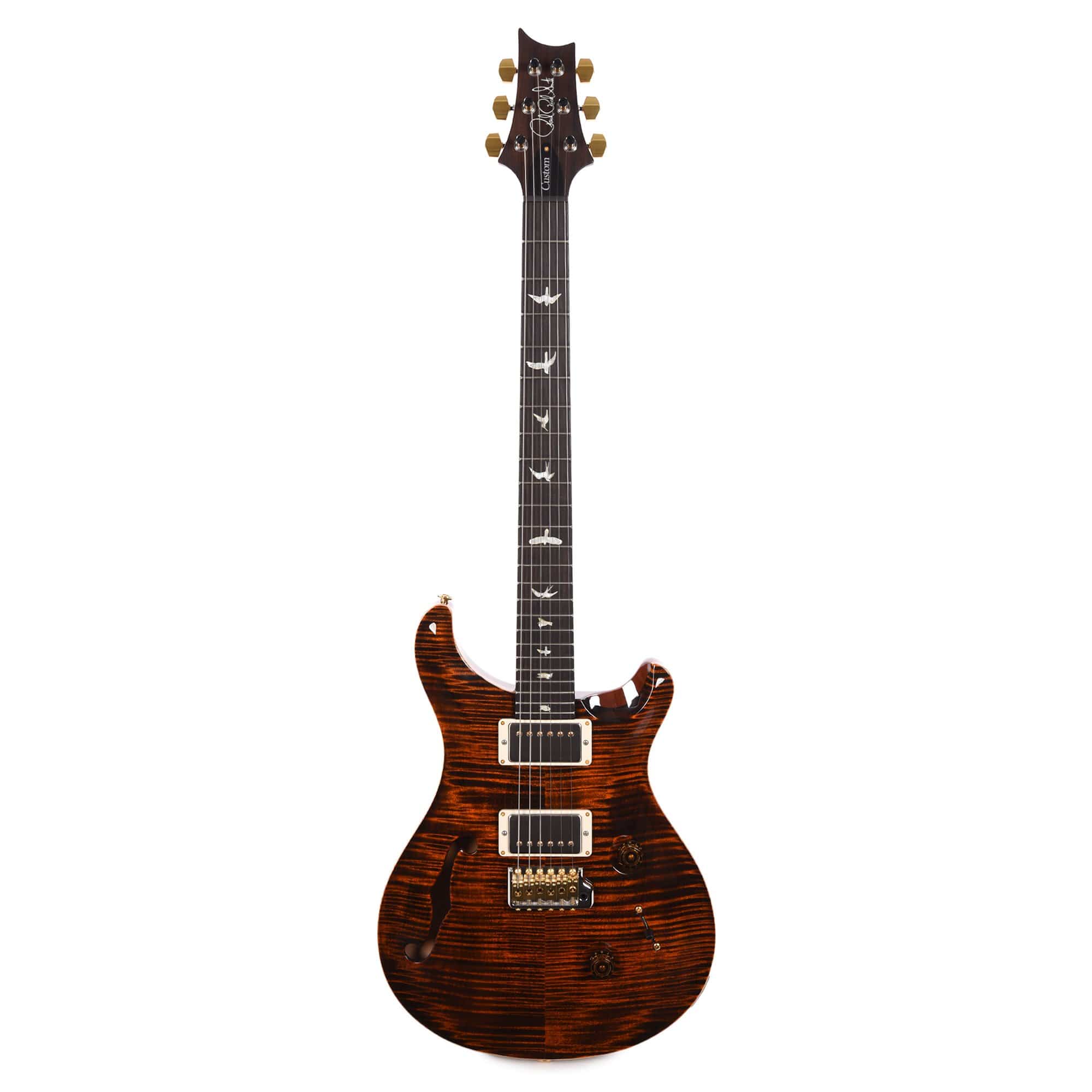 PRS Wood Library Custom 24 Semi-Hollow 10 Top Flame Orange Tiger w/Rosewood Neck & Brazilian Rosewood Fingerboard Electric Guitars / Solid Body