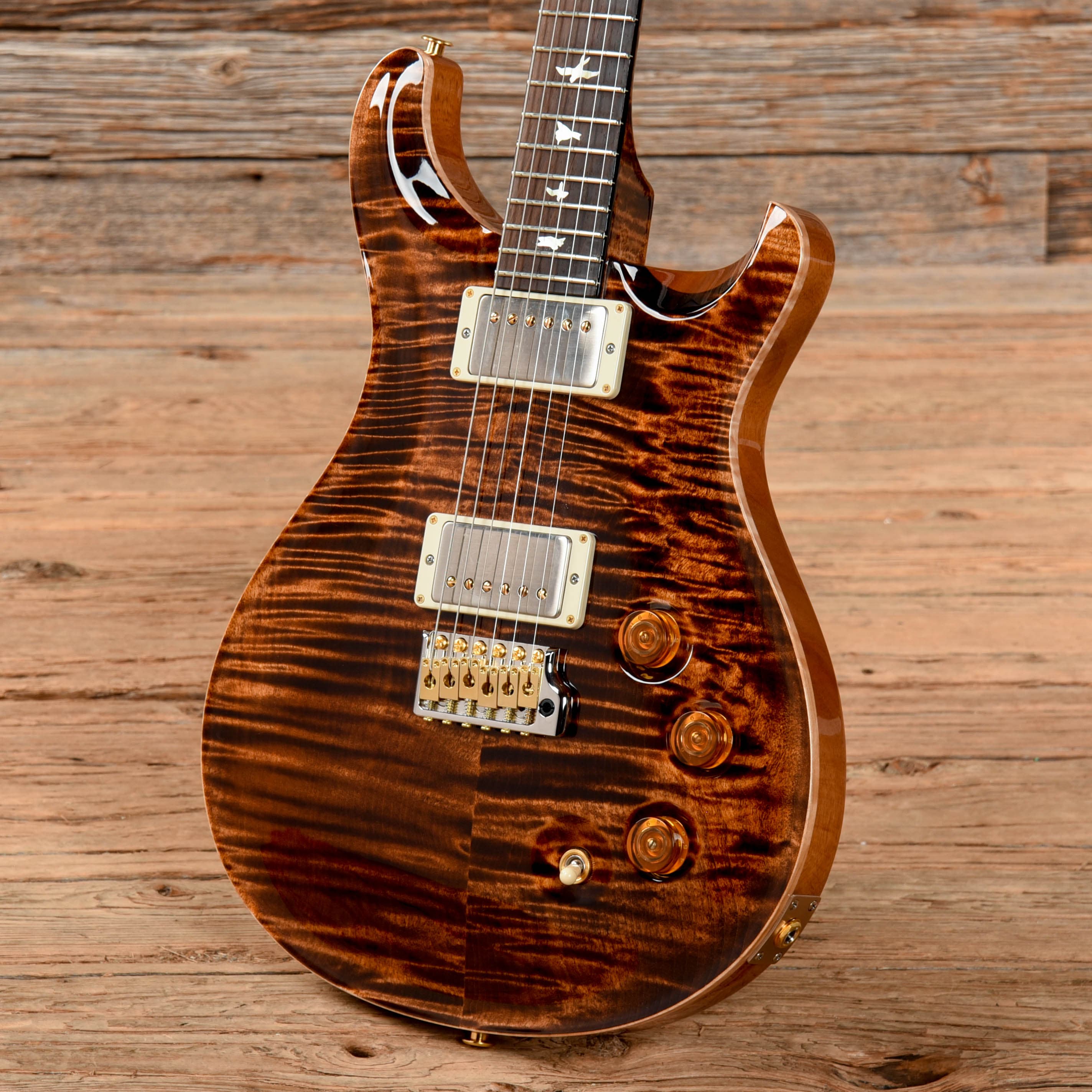 PRS Wood Library DGT 10-Top Flame Copperhead w/Brazilian Rosewood Fingerboard & Stained Figured Maple Neck Electric Guitars / Solid Body