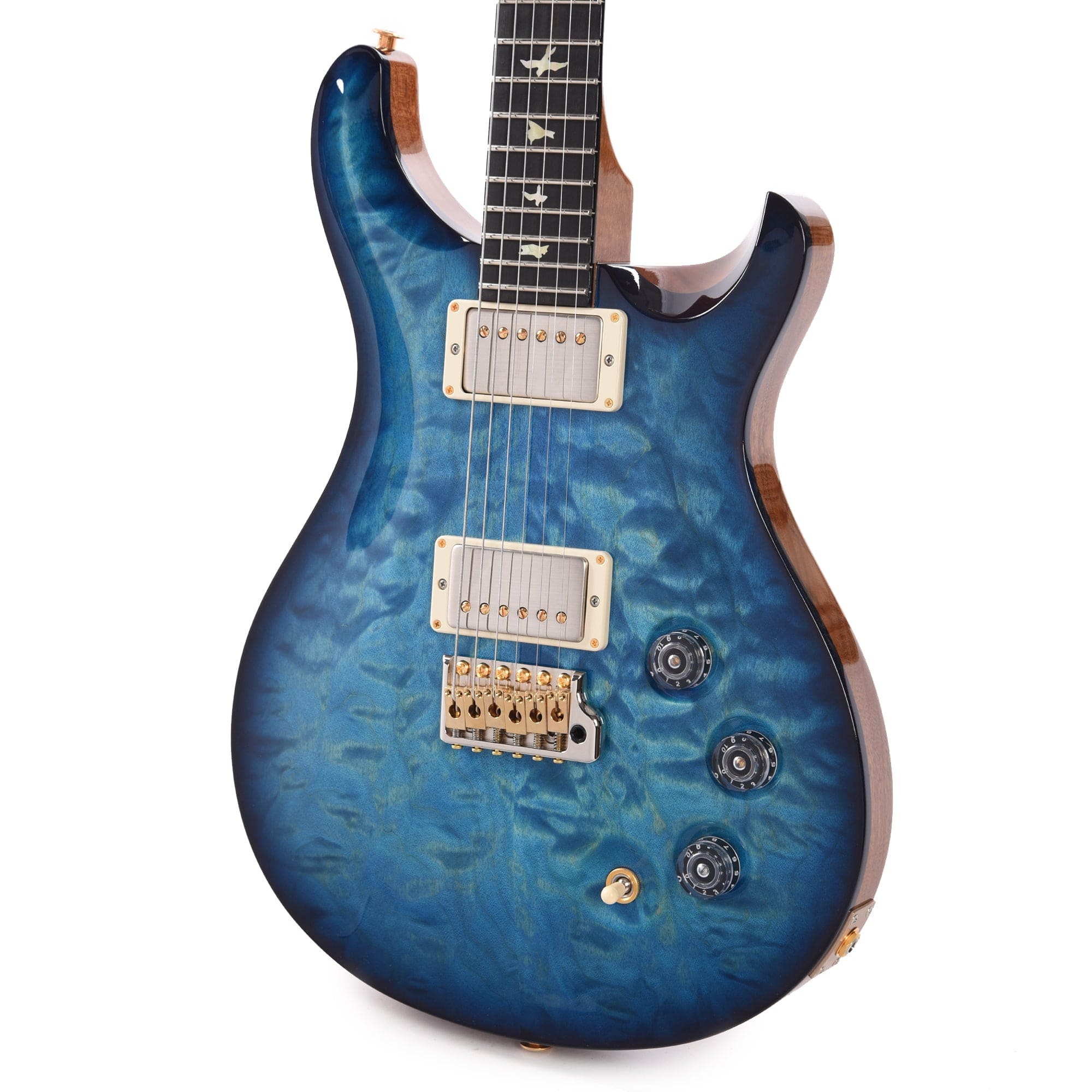 PRS Wood Library DGT 10-Top Quilt Aquableux Micro Burst w/Cobalt Bule Binding Electric Guitars / Solid Body