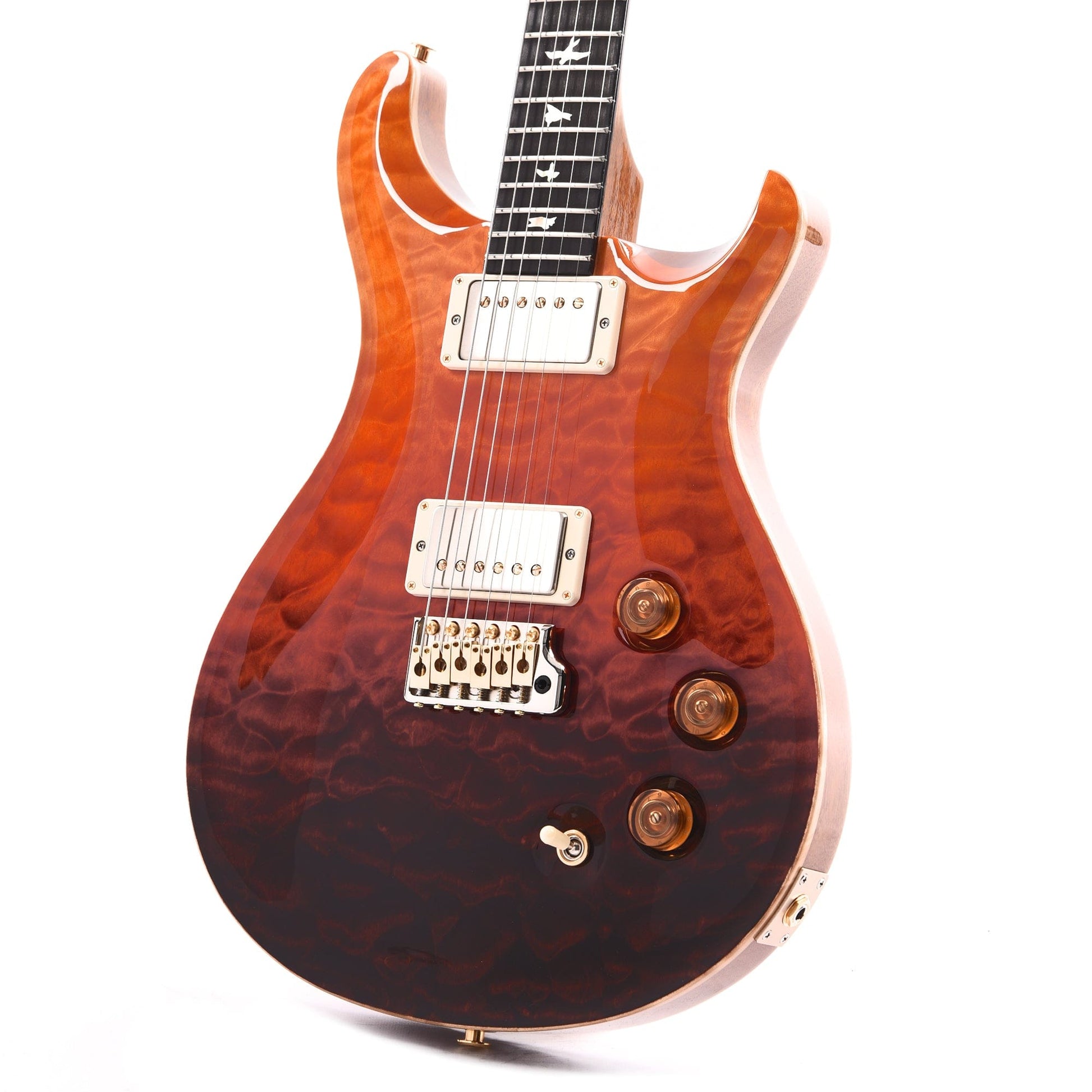 PRS Wood Library DGT 10-Top Quilt Orange Fade w/Ebony Fingerboard & Figured Mahogany Neck Electric Guitars / Solid Body