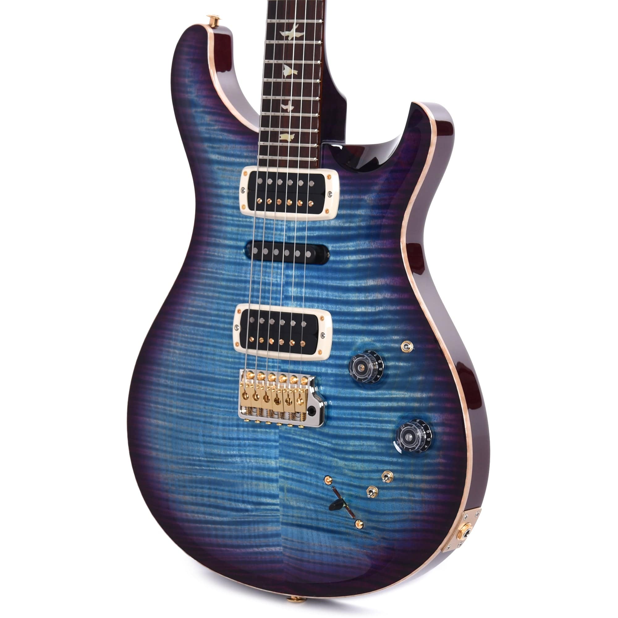 PRS Wood Library Modern Eagle V 10-Top Flame Aquableux Purple Burst w/Cocobolo Fingerboard & Stained Figured Maple Neck Electric Guitars / Solid Body