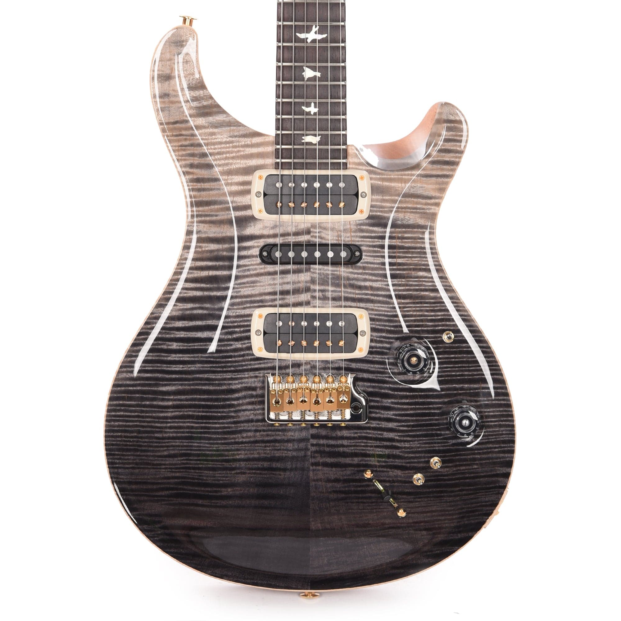 PRS Wood Library Modern Eagle V 10-Top Flame Gray Black Fade w/Cocobolo Fingerboard & Stained Figured Maple Neck Electric Guitars / Solid Body