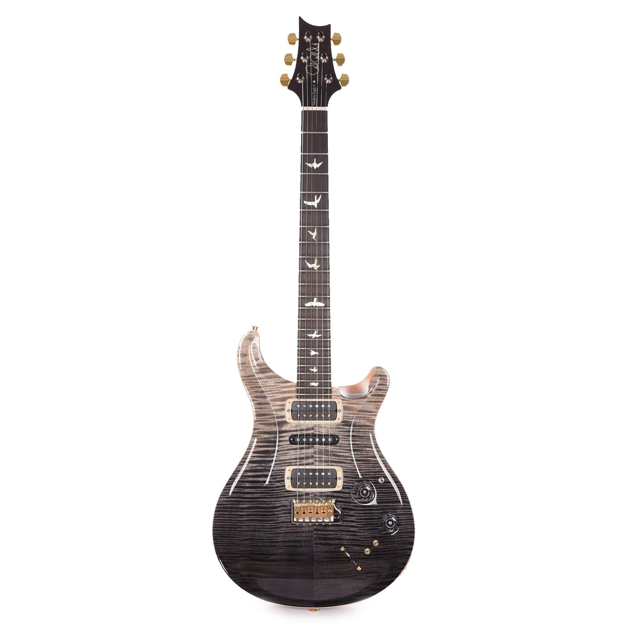 PRS Wood Library Modern Eagle V 10-Top Flame Gray Black Fade w/Cocobolo Fingerboard & Stained Figured Maple Neck Electric Guitars / Solid Body