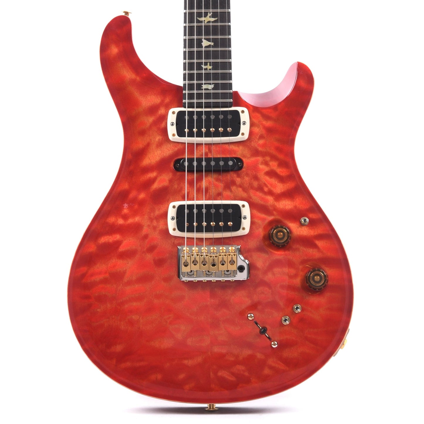 PRS Wood Library Modern Eagle V 10-Top Quilt Blood Orange w/Ebony Fingerboard & Stained Figured Maple Neck Electric Guitars / Solid Body