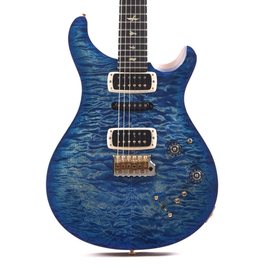 PRS Wood Library Modern Eagle V 10-Top Quilt Faded Blue Burst w/Blue Binding, Ebony Fingerboard, & Stained Figured Maple Neck Electric Guitars / Solid Body