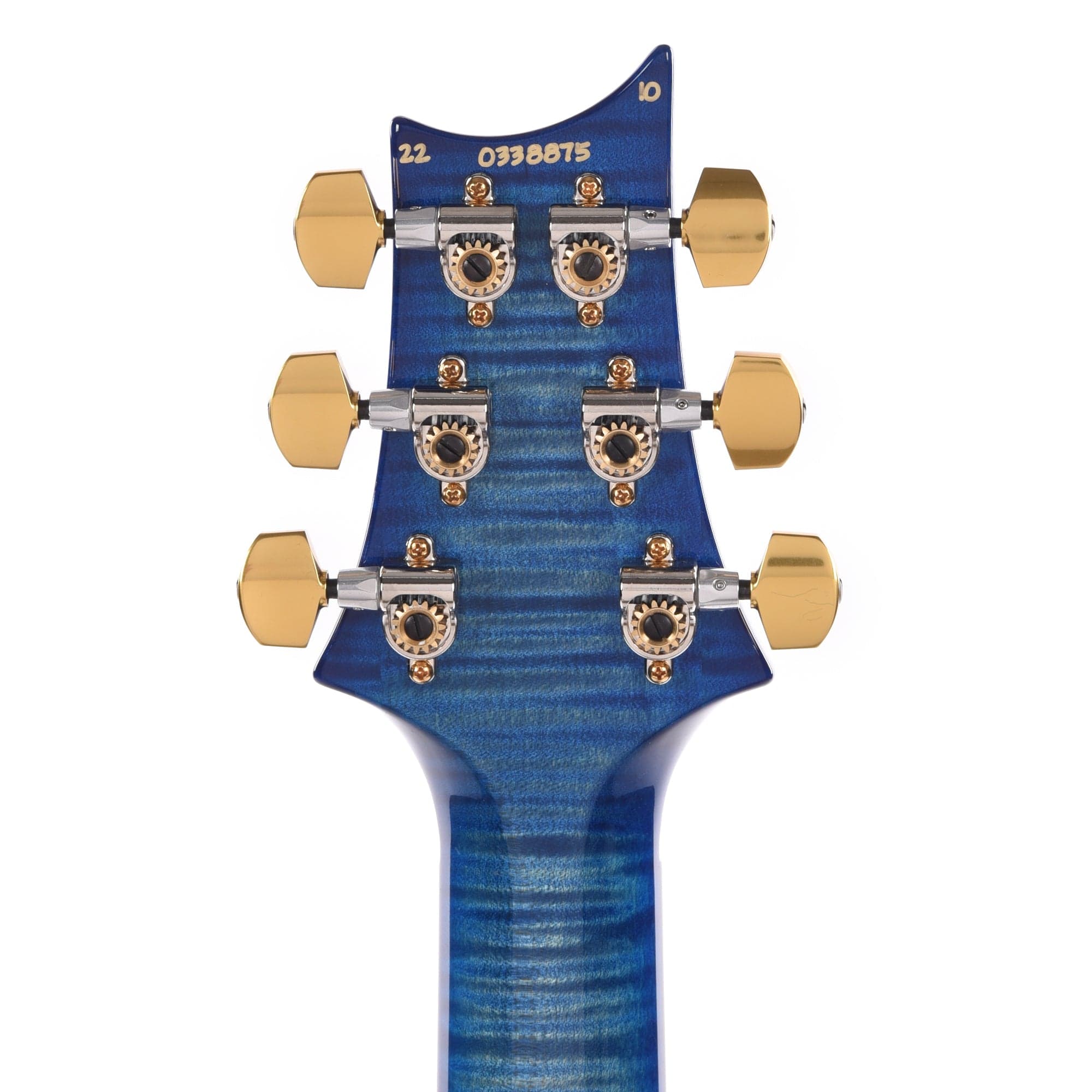 PRS Wood Library Modern Eagle V 10-Top Quilt Faded Blue Burst w/Blue Binding, Ebony Fingerboard, & Stained Figured Maple Neck Electric Guitars / Solid Body