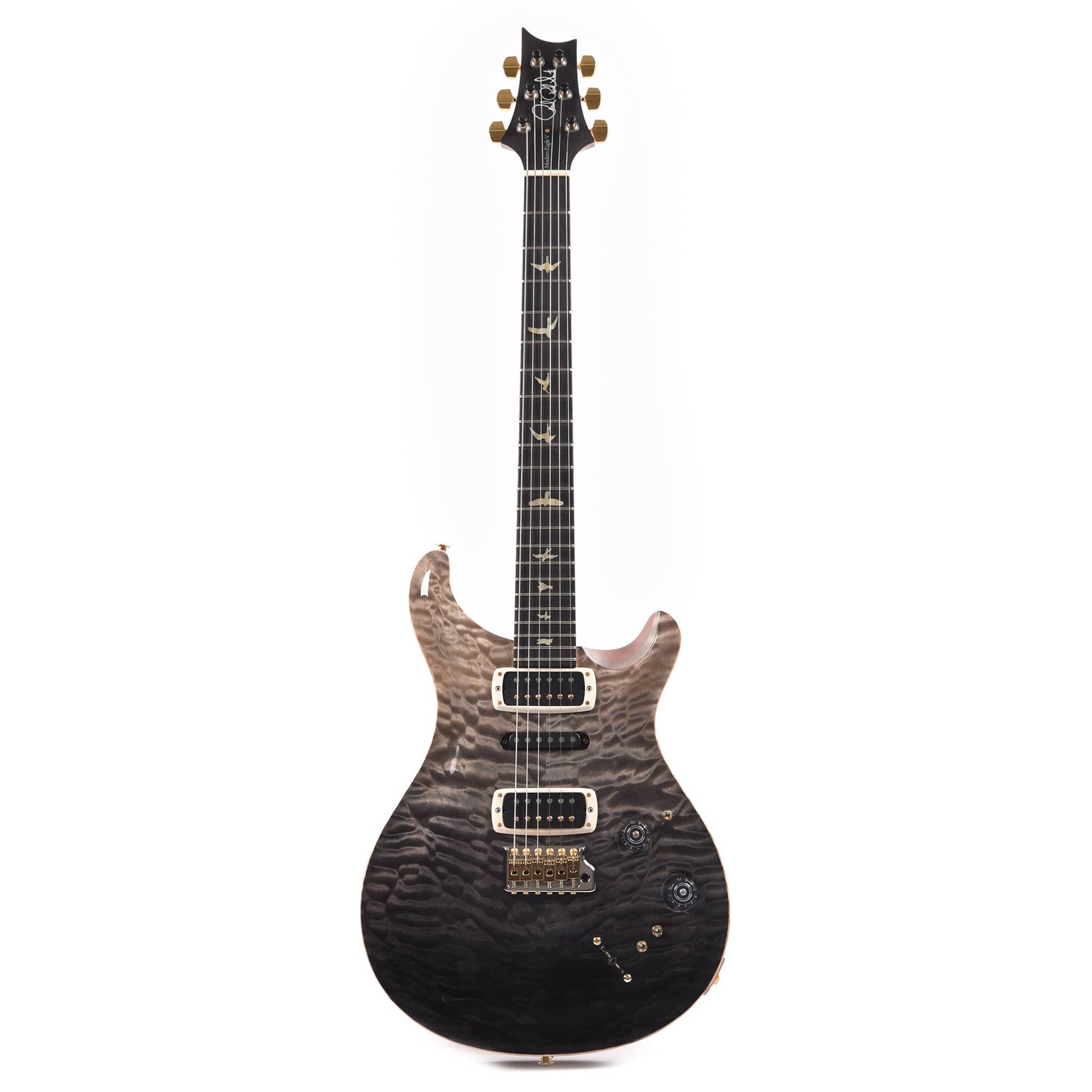 PRS Wood Library Modern Eagle V 10-Top Quilt Gray Black Fade w/Ebony Fingerboard & Stained Figured Maple Neck Electric Guitars / Solid Body