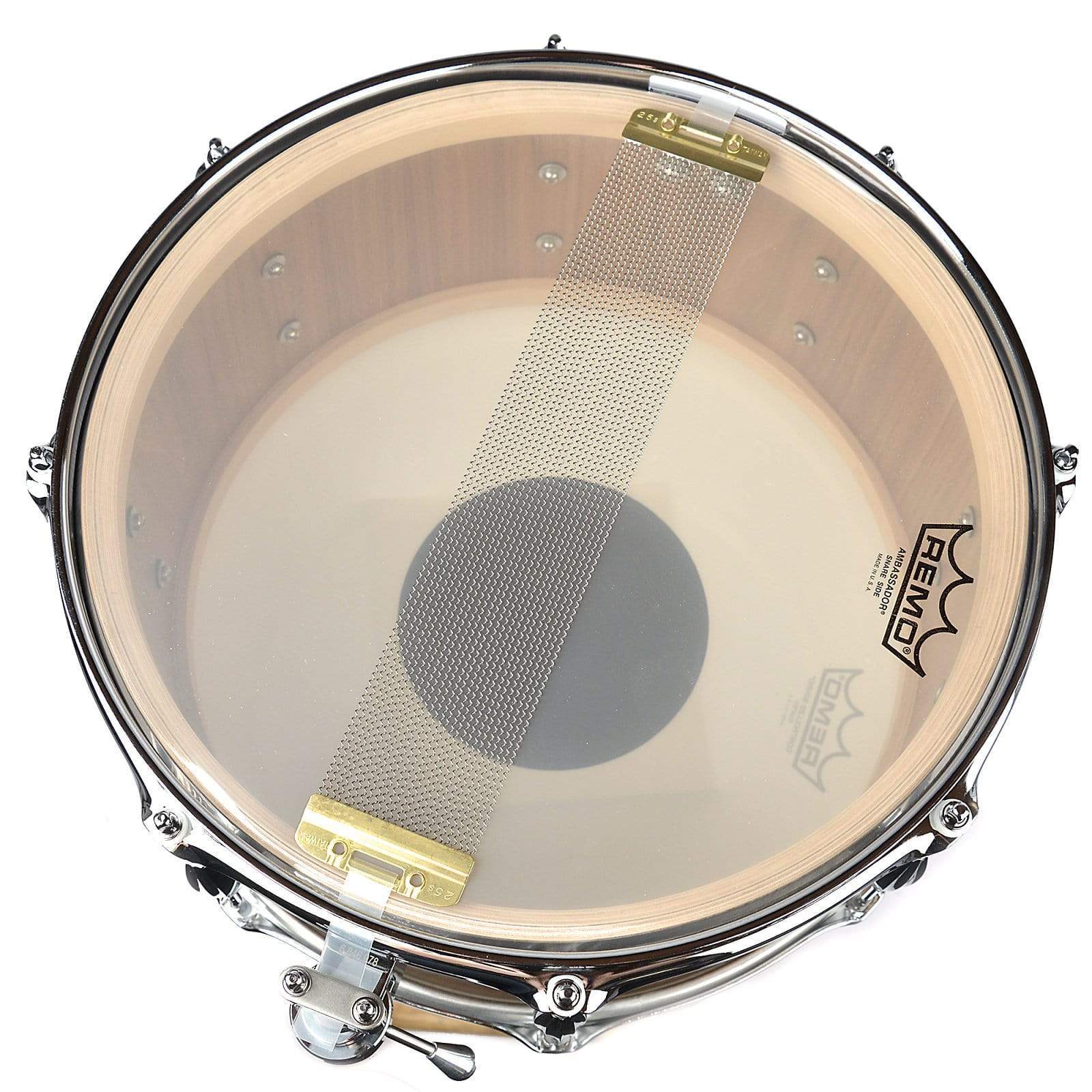 Q Drum Co. 7x14 Satin Walnut/Maple Snare Drum w/Brushed Brass Inlay Drums and Percussion / Acoustic Drums / Snare