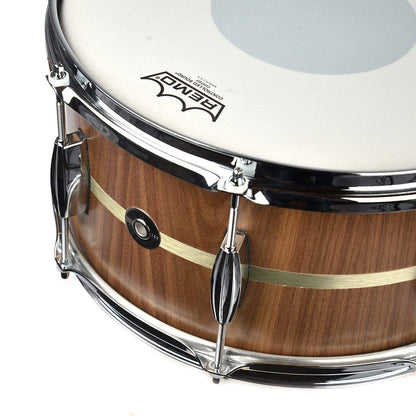 Q Drum Co. 7x14 Satin Walnut/Maple Snare Drum w/Brushed Brass Inlay Drums and Percussion / Acoustic Drums / Snare