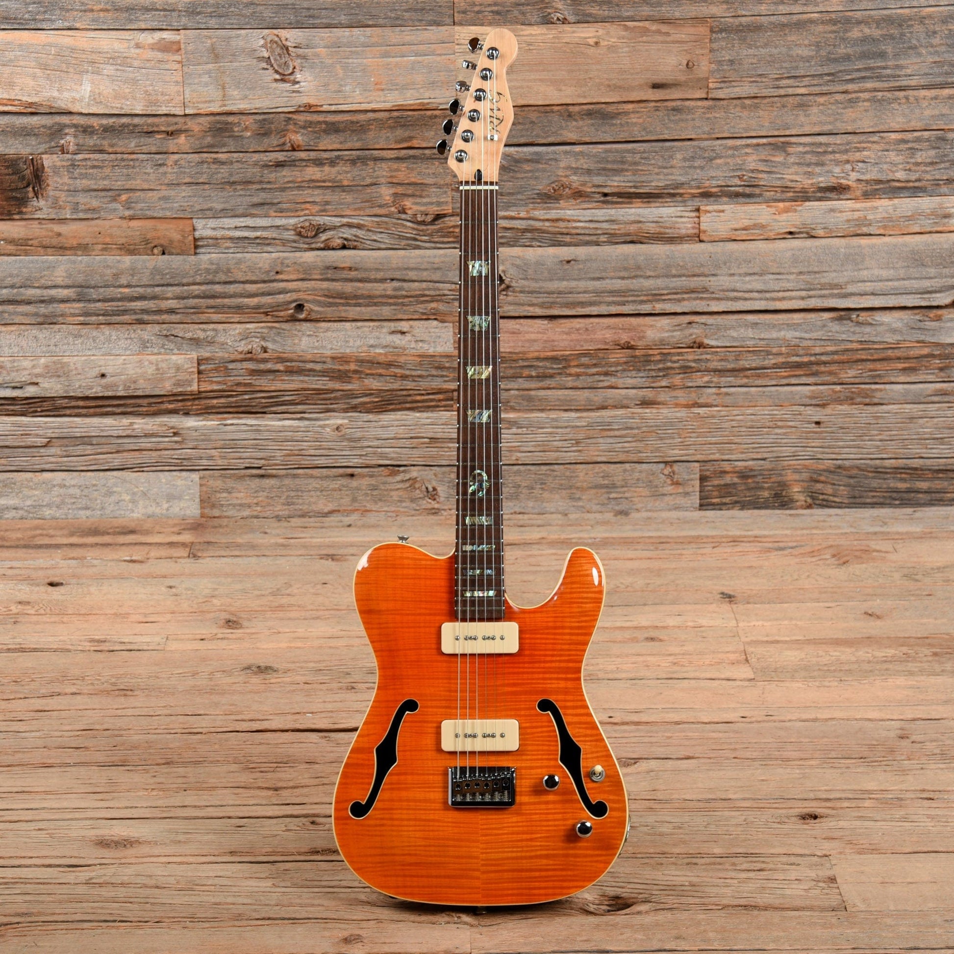 Raven West Guitars T-Style Thinline Sunburst Electric Guitars / Semi-Hollow