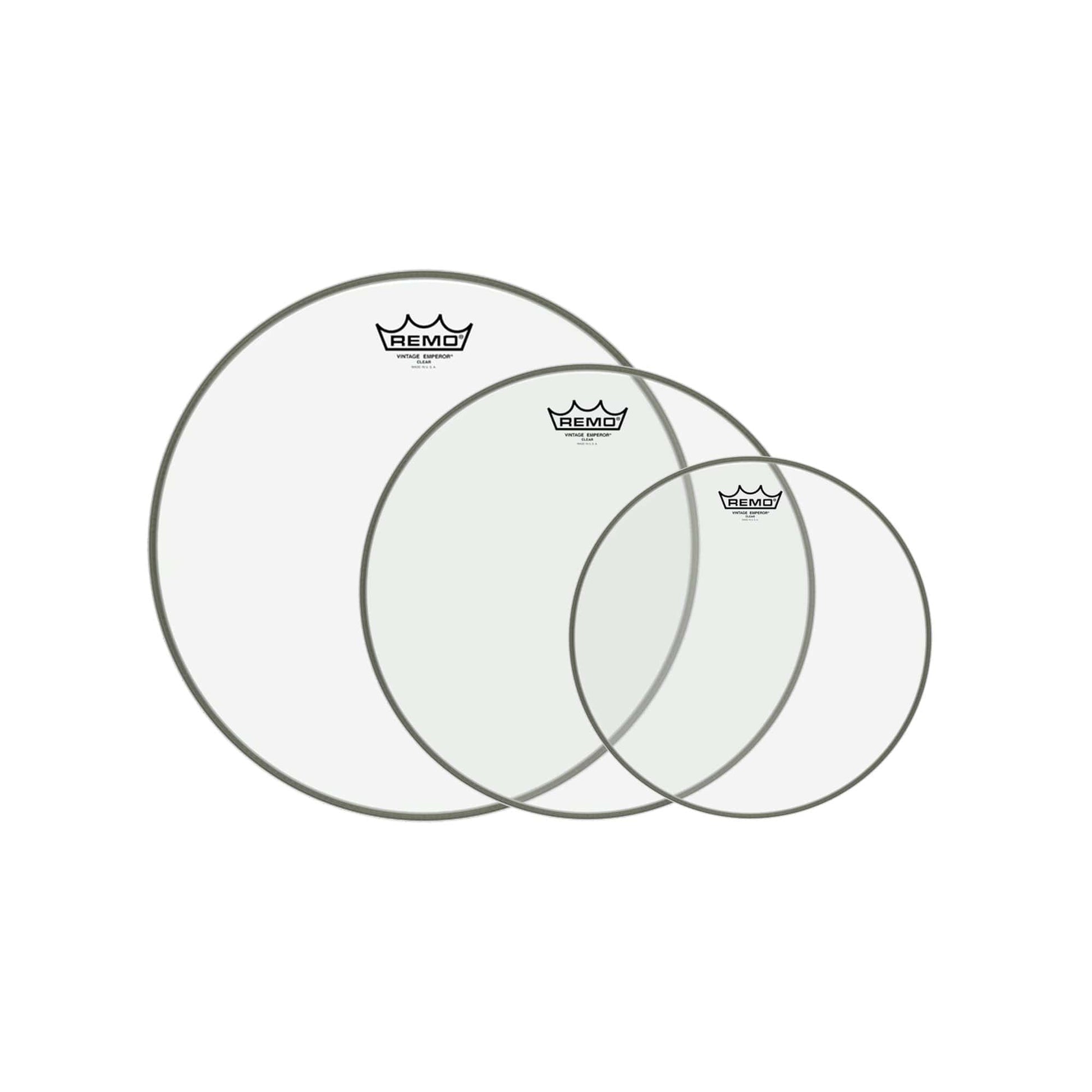 Remo 10/12/14" Vintage Emperor Clear Drumhead (3 Pack Bundle) Drums and Percussion / Parts and Accessories / Heads