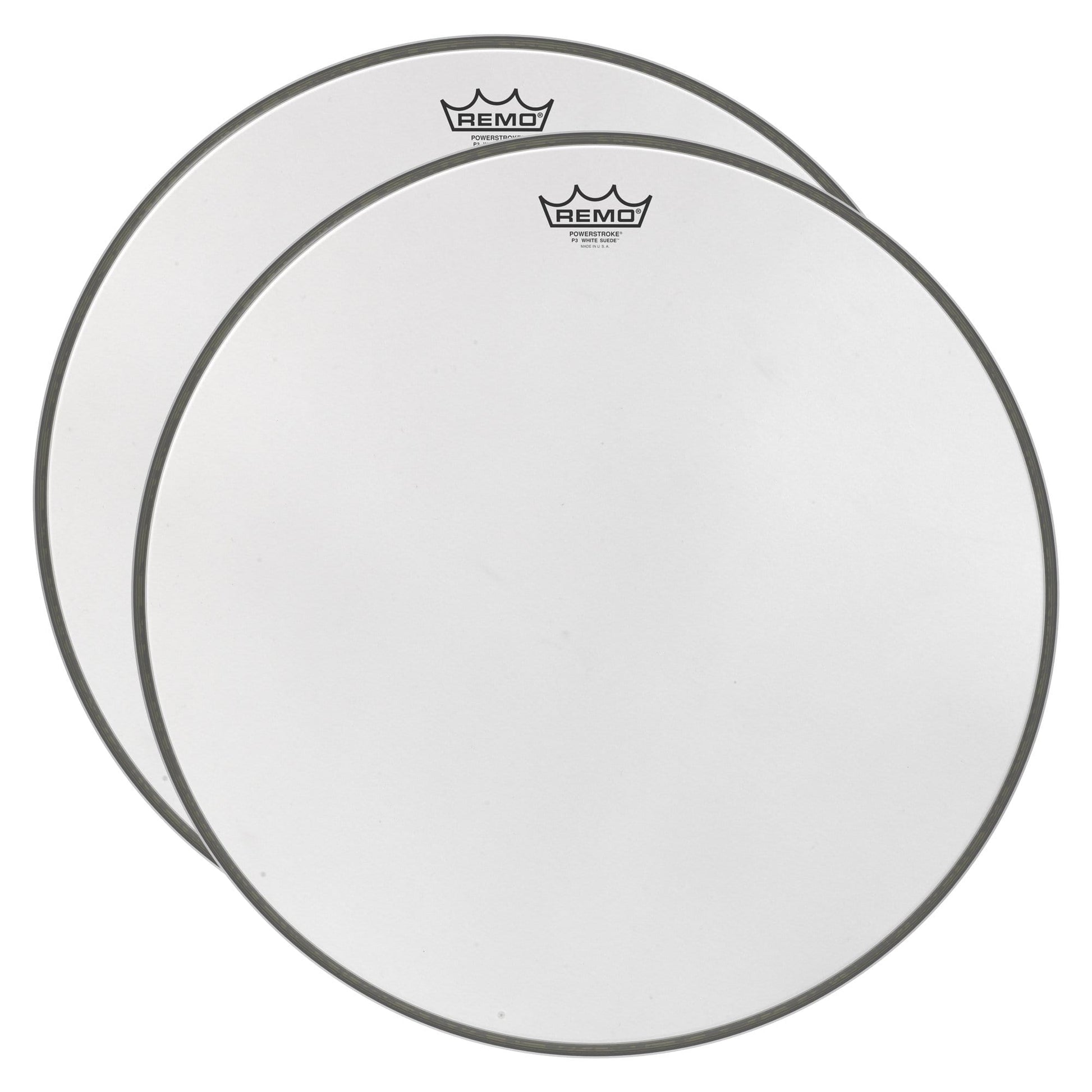 Remo 20" Powerstroke 3 P3 White Suede Bass Drumhead (2 Pack Bundle) Drums and Percussion / Parts and Accessories / Heads