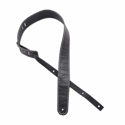 Richter Raw II Contour Guitar Strap Genuine Leather Wrinkle Black Accessories / Straps