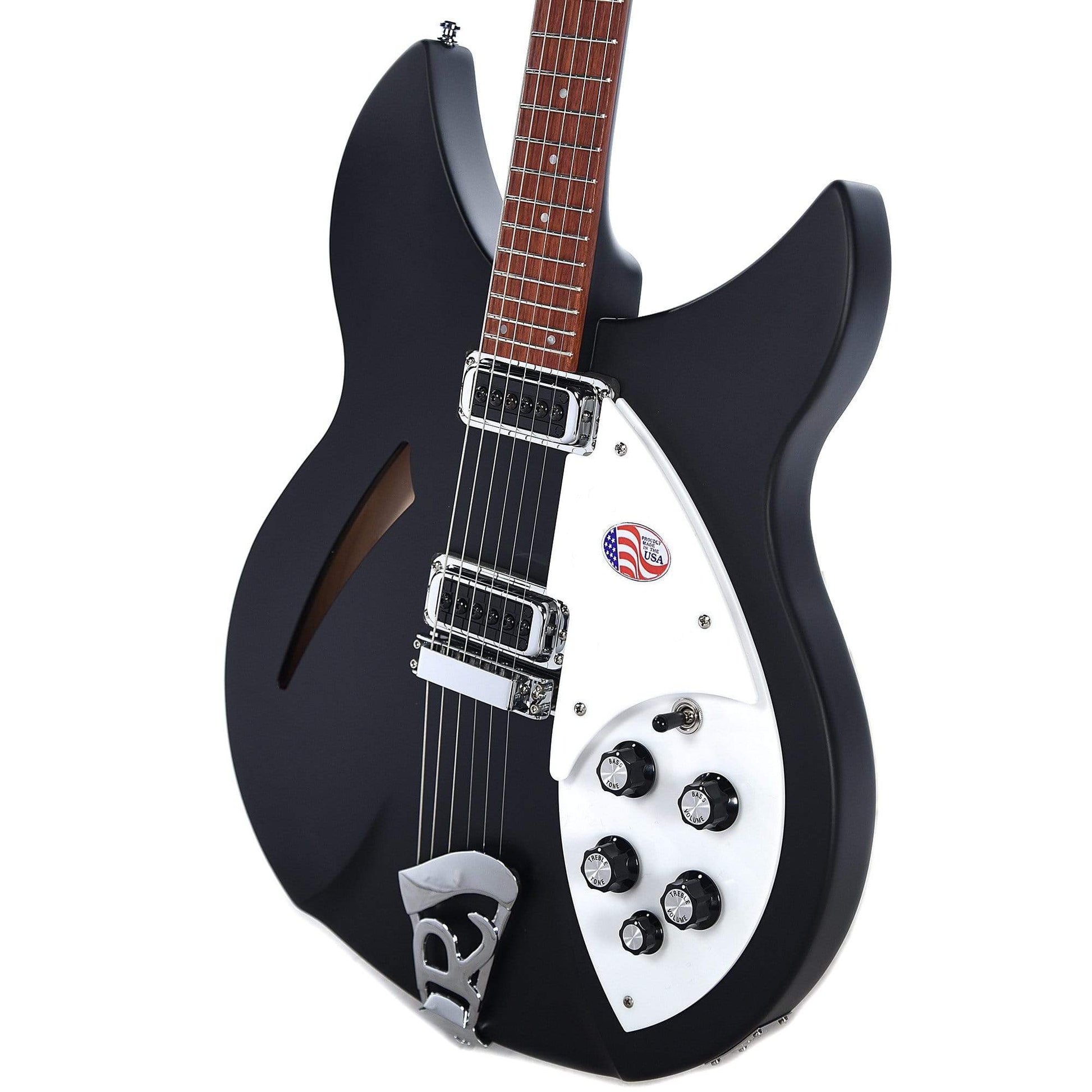 Rickenbacker 330 Matte Black Electric Guitars / Semi-Hollow