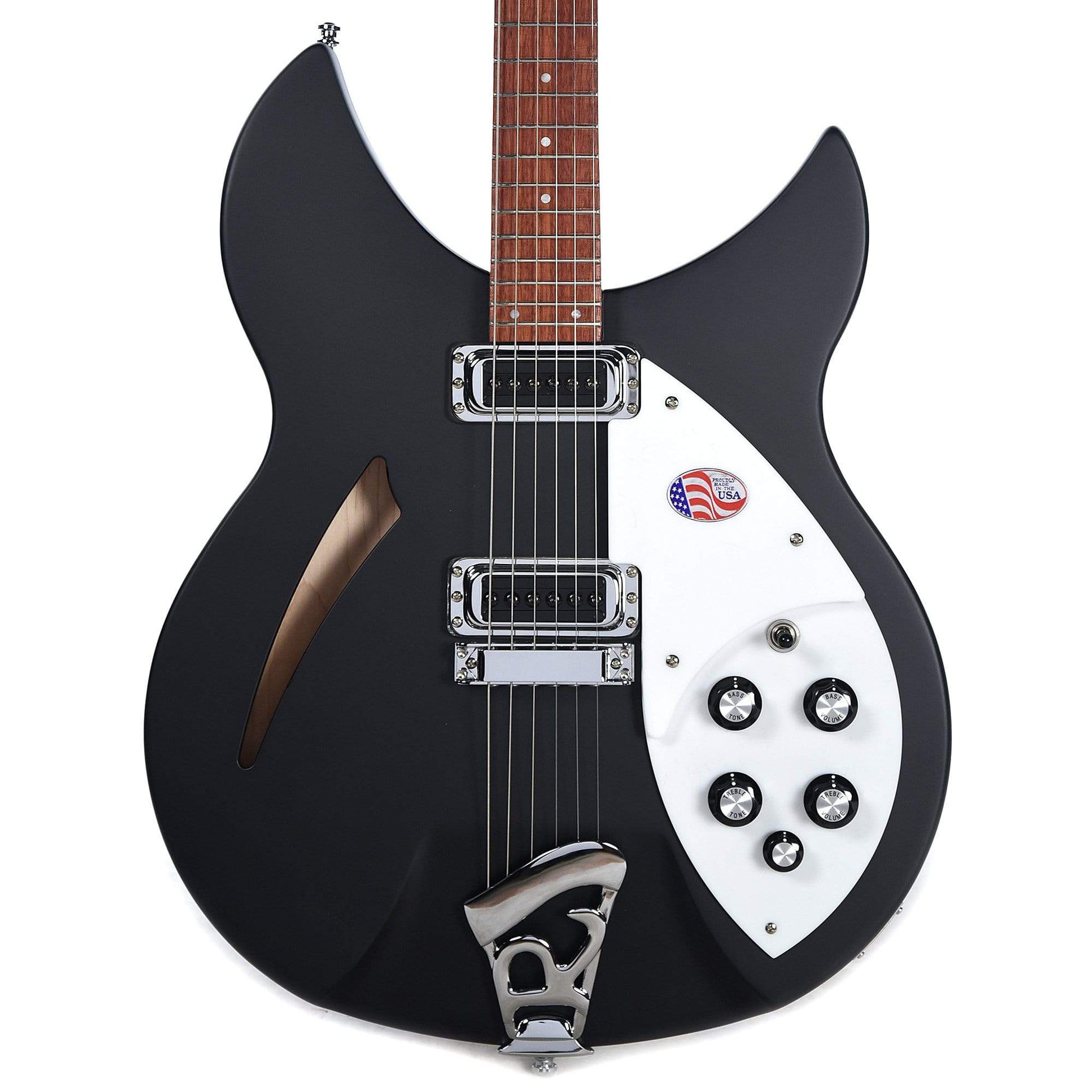 Rickenbacker 330 Matte Black Electric Guitars / Semi-Hollow