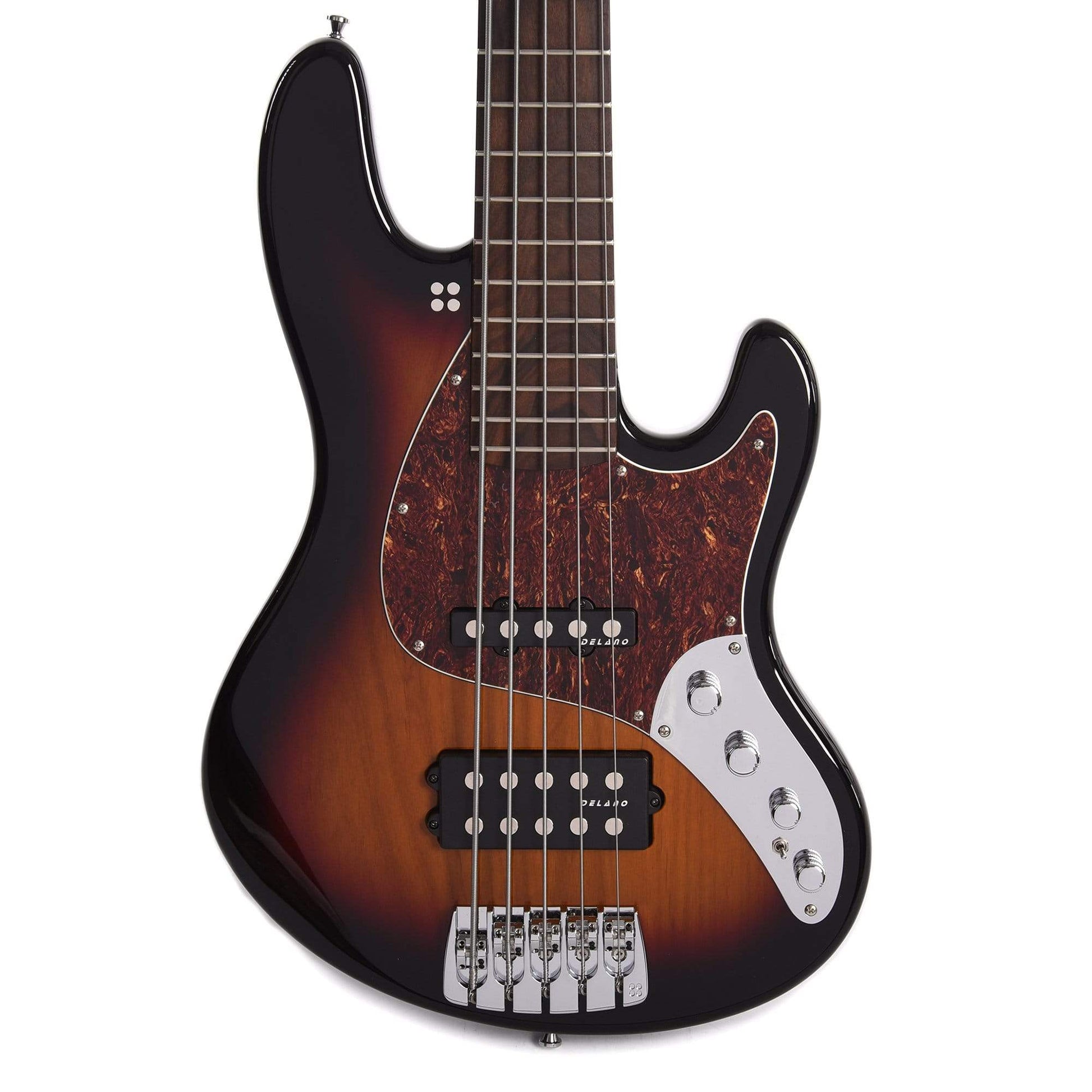 Sandberg California TM 5-String 3-Tone Sunburst High Gloss w/Tortoise Pickguard Bass Guitars / 5-String or More